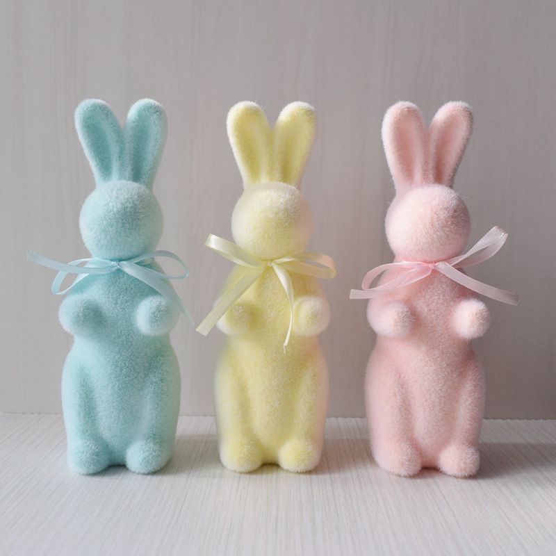 2PS Moss Bunny Decor 9.7cm High