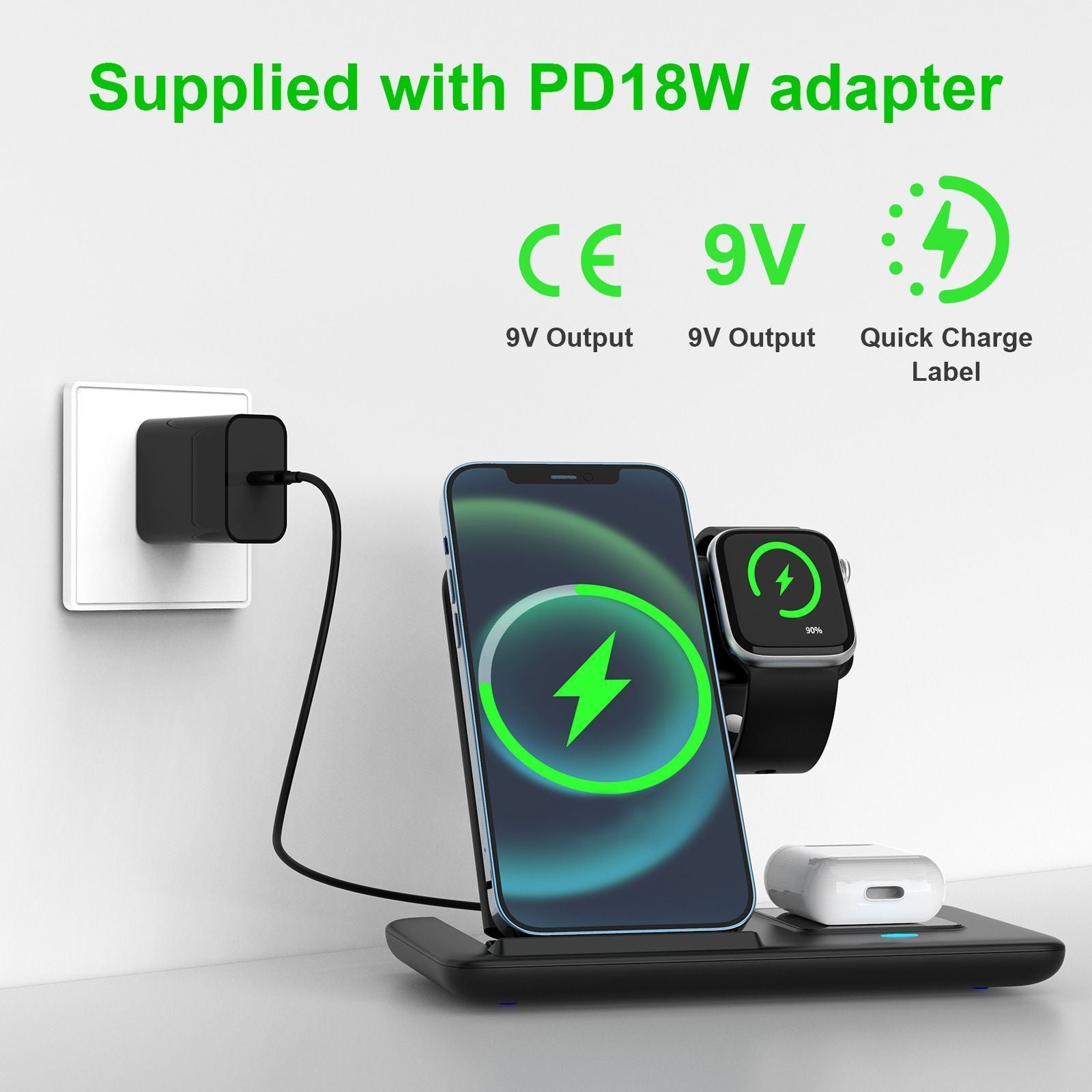 Pink 3-in-1 Wireless Charger