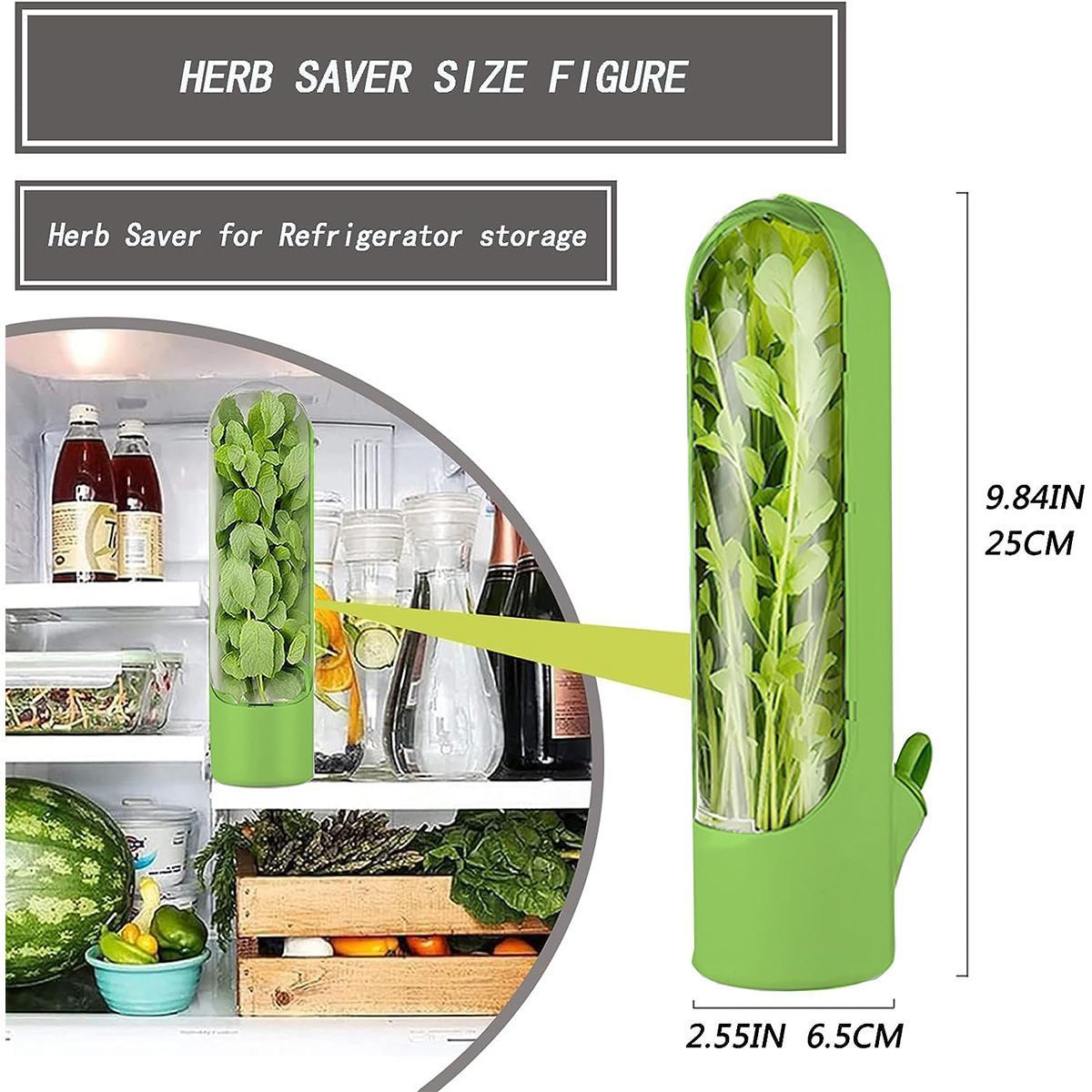 4Pcs Herb & Vegetable Fresh Storage Containers-Black
