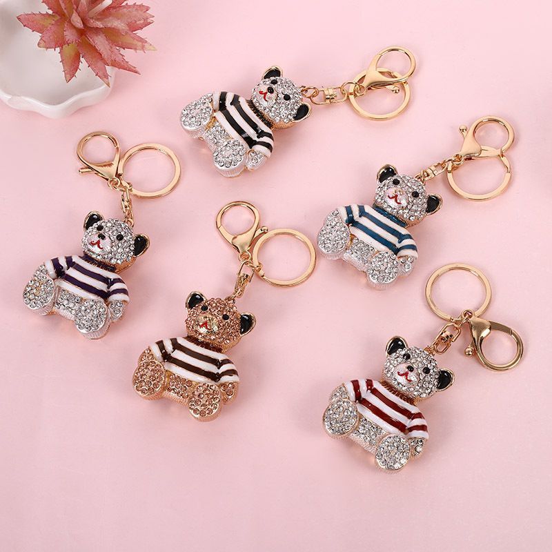 2-Pack Crystal Bear Keychains 02