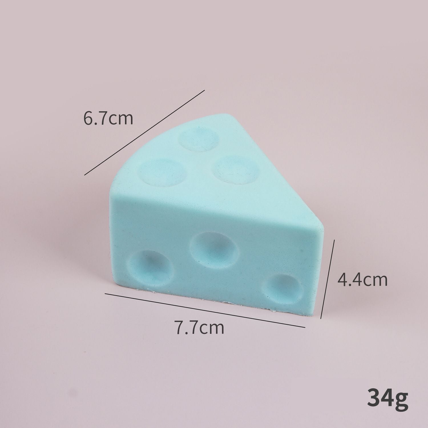 7.5cm Blue Triangle Cheese Squishy Toy