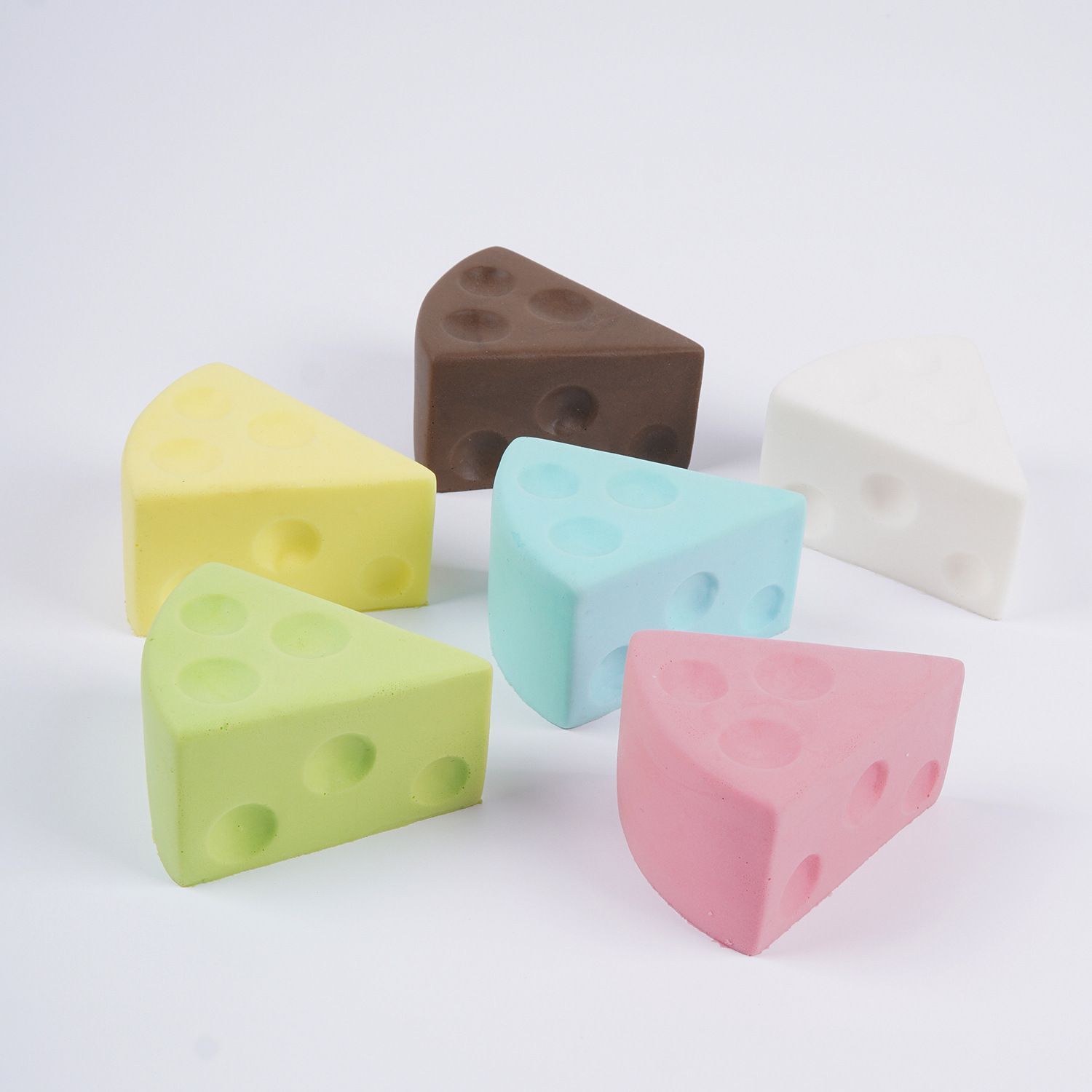 7.5cm Blue Triangle Cheese Squishy Toy