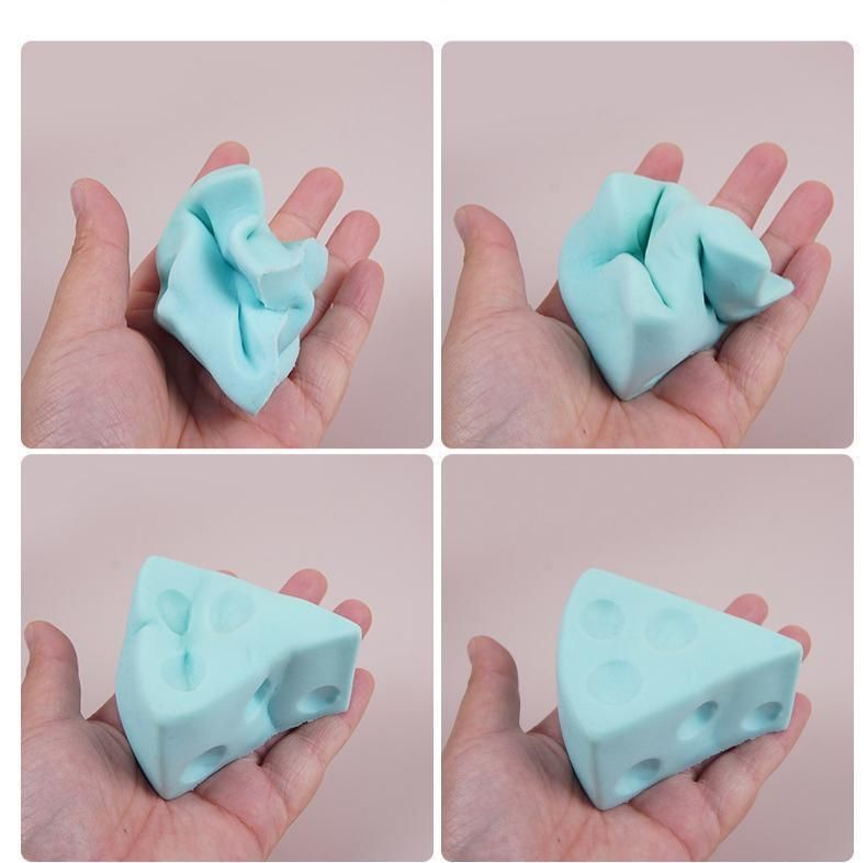 7.5cm Blue Triangle Cheese Squishy Toy