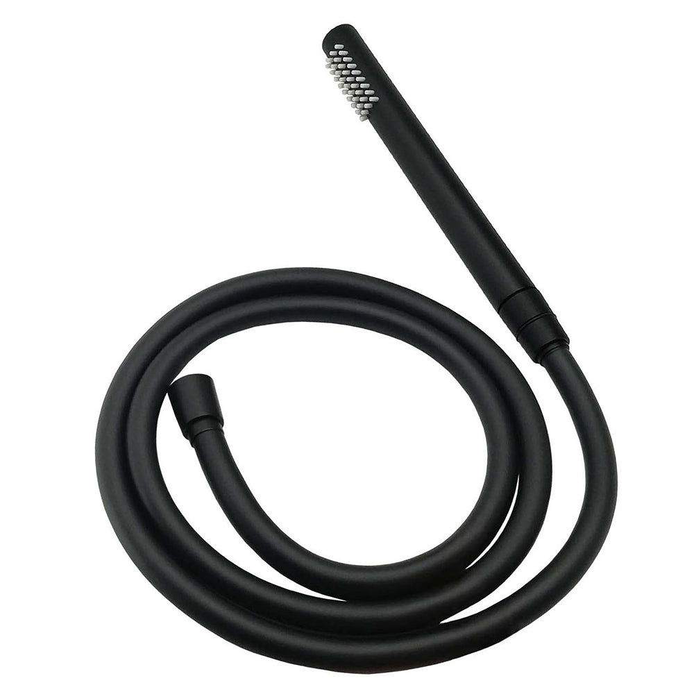 Matt Black Round 250mm Rain Shower Head Brass Handheld Slide Rail Riser Arm Set