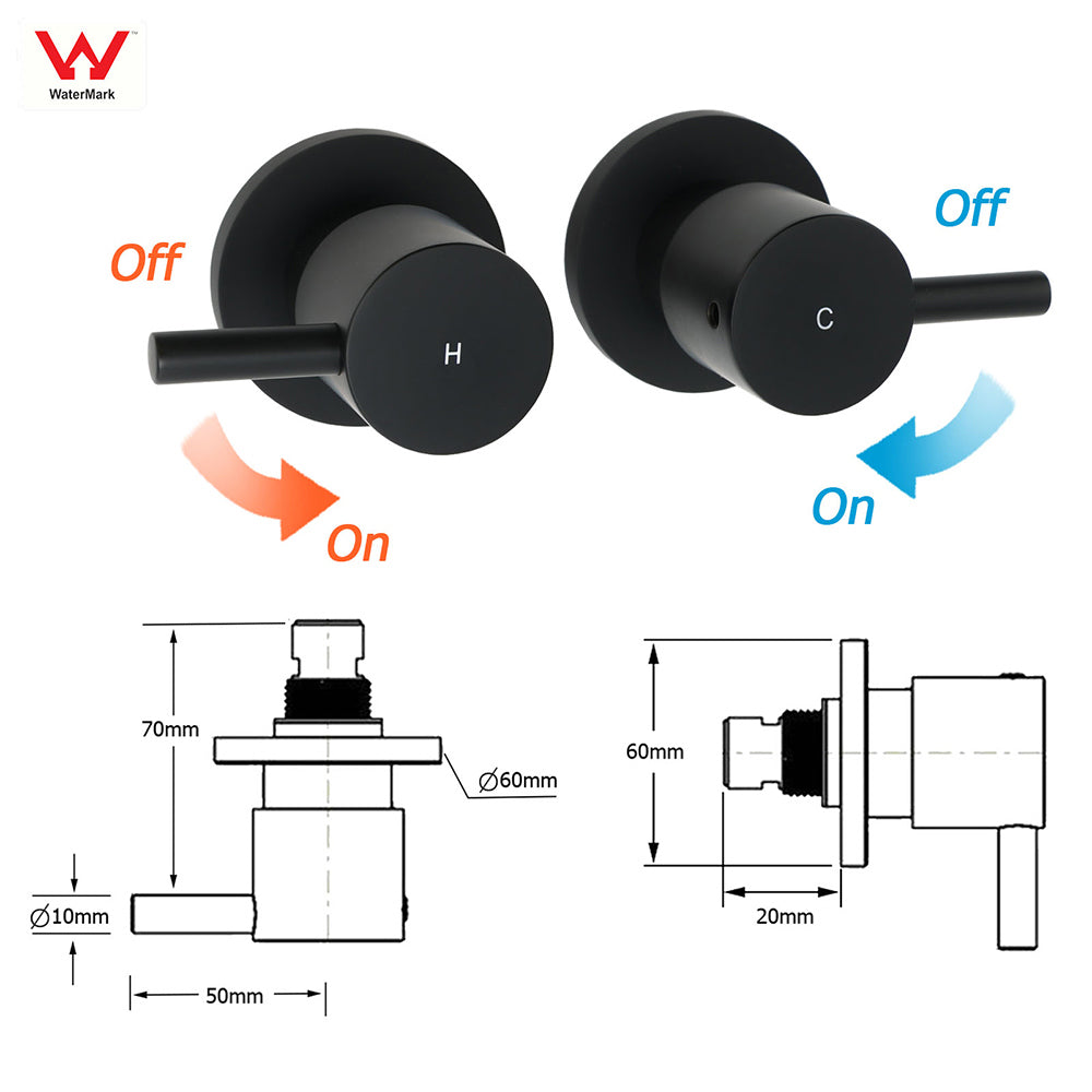 Matt Black Round 12" Rain Shower Head Brass Handheld Riser Rail Set Diverter Mixer Taps