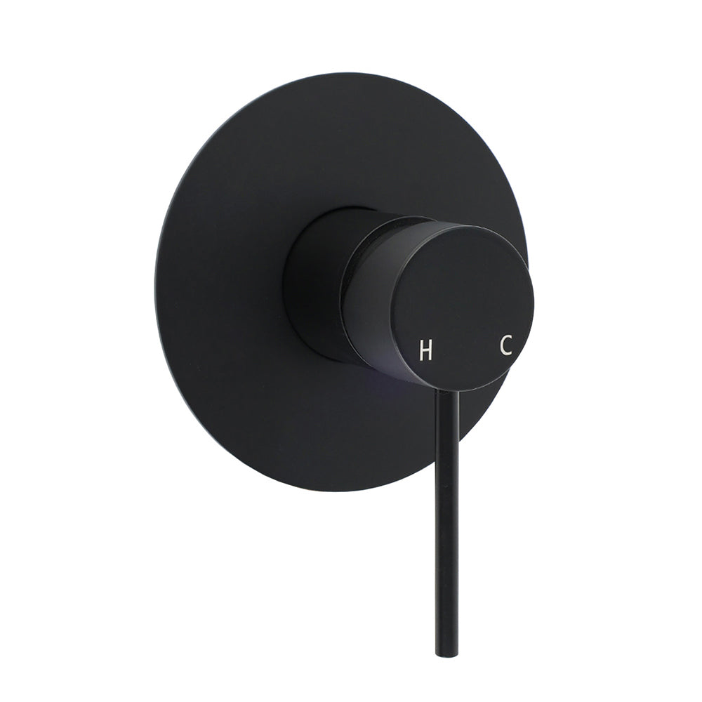 Matt Black Round Bath Concealed Shower Mixer Valve Hot Cold Water Tap Watermark