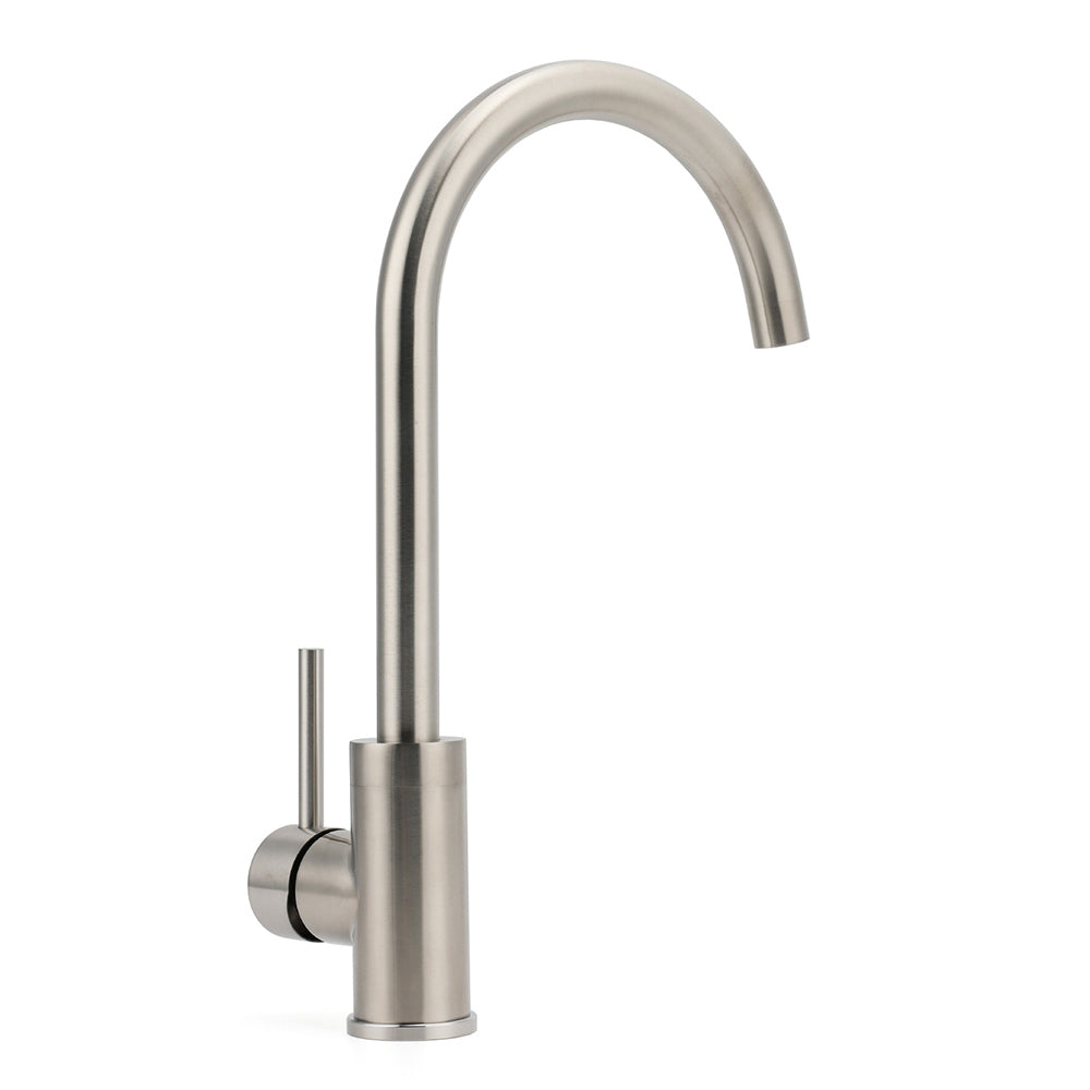 WELS Kitchen Laundry Swivel Sink Mixer Faucet Tap Spout Stainless Steel Brushed