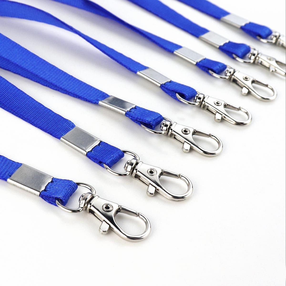 Premium Bulk Navy Blue Lanyards - 17.38 Inch Flat with Clip Swivel Hook Detachable Buckle 20 Pack