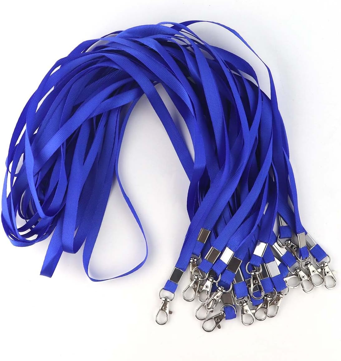 Premium Bulk Navy Blue Lanyards - 17.38 Inch Flat with Clip Swivel Hook Detachable Buckle 20 Pack