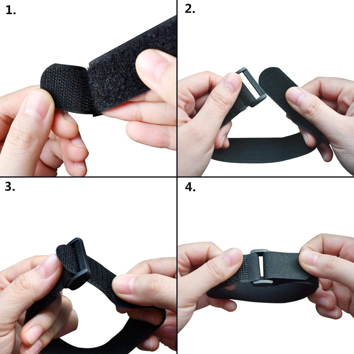 20 Pack Reusable Cinch Straps Fastening Cable Nylon Hook and Loop Ties Down Multipurpose Securing Adjustable Tie Organizer to Keep Home Office from Tangled Cords Black