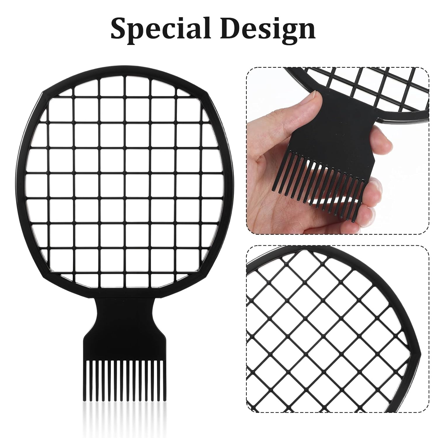 Xindojuz 2 PCS Twist Comb, Sponge Brush for Hair, 2 In 1 Afro Hair Pick Comb Set for Black Men and Women Curls, Dual-sided Design, ABS Material Hairpicks for Men Black