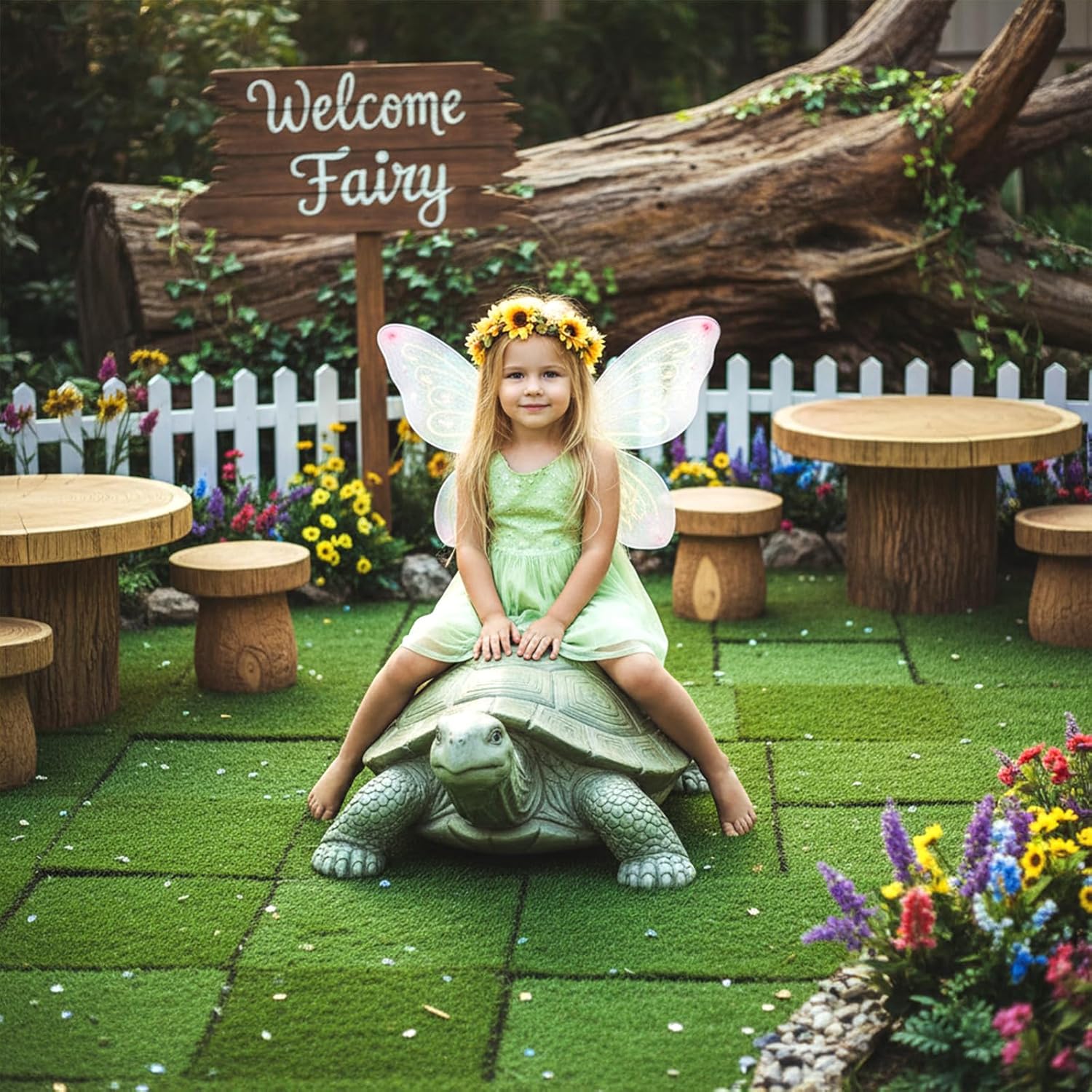 Xindojuz 4 Packs Fake Grass Decor, Artificial Grass for Crafts, Fairy Garden Turf, Diorama Supplies Miniature Lawn Mat, Dollhouse Ornament DIY Decoration Accessories 6" x 6"/15 x 15 cm