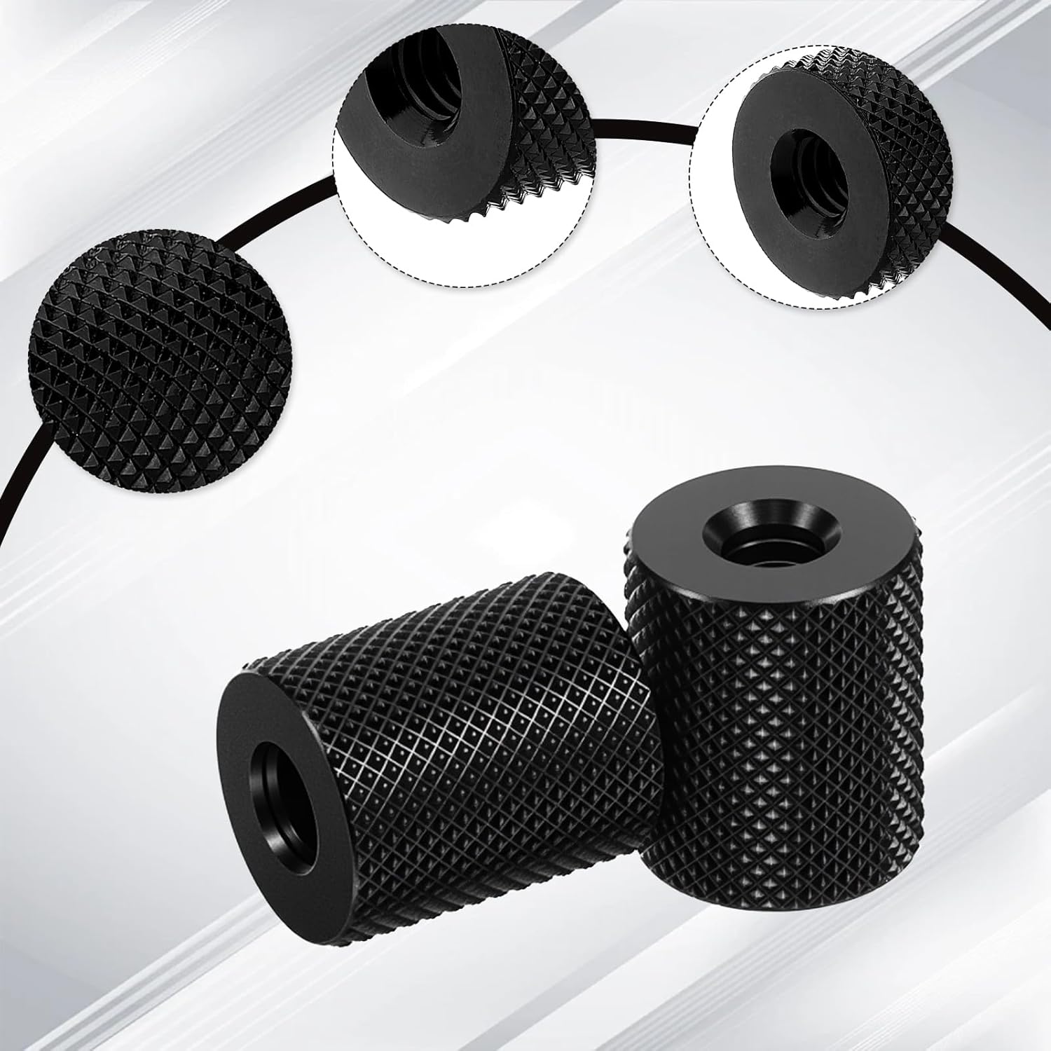 4 PCS Camera Screw Converter 1/4" to 1/4", Double Female 1/4 Diameter Barrel Thread Protector Hole Tripods Cylinder Adapter Nut Connectors Accessories for Electric Rails and Light Stands Black
