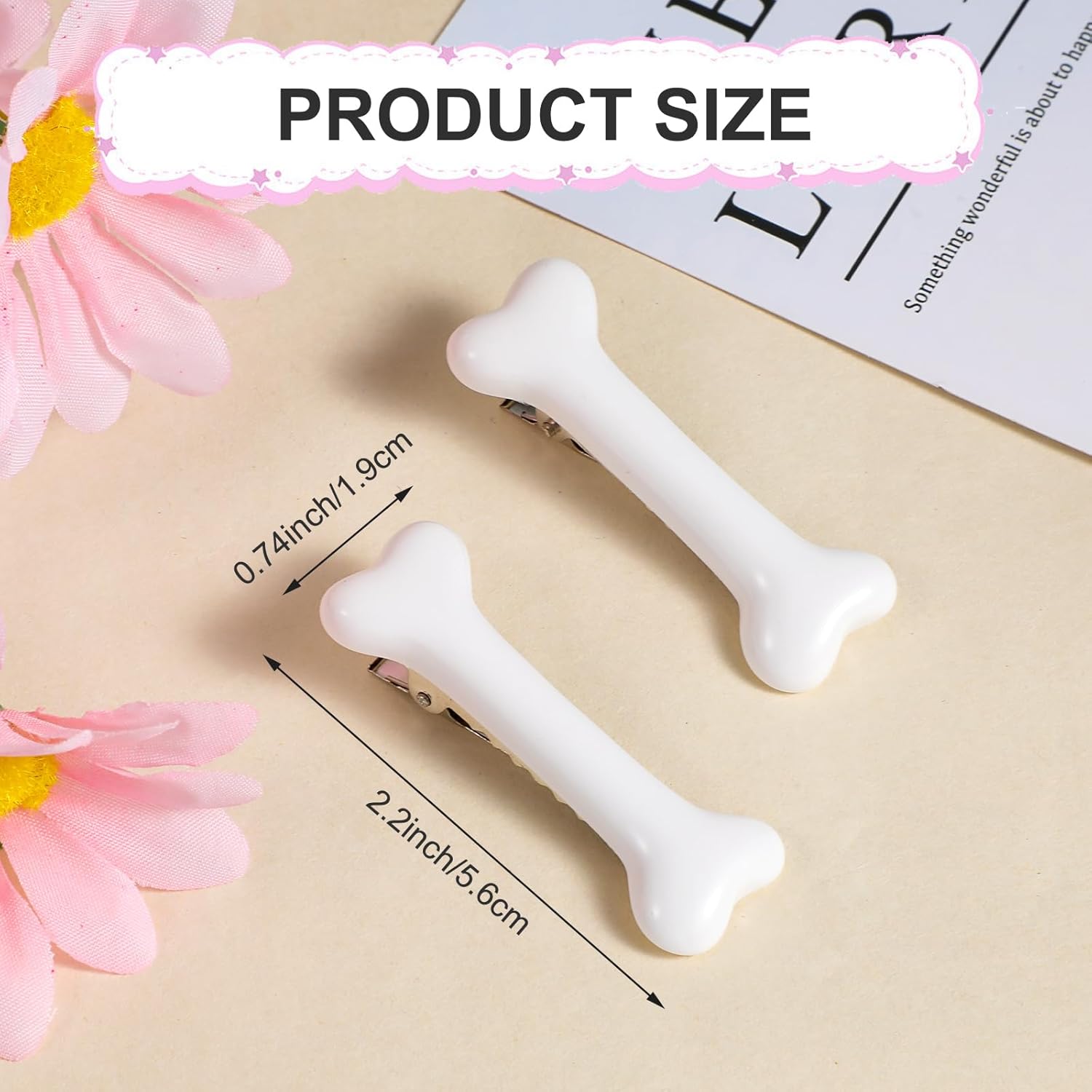 6 PCS Bone Clips, Cute Dog Bone Hair Clip Halloween White Hairpins Side Hairs Accessories for Women Girls Christmas Cosplay Costume Party Daily Wear, Holiday Celebrations