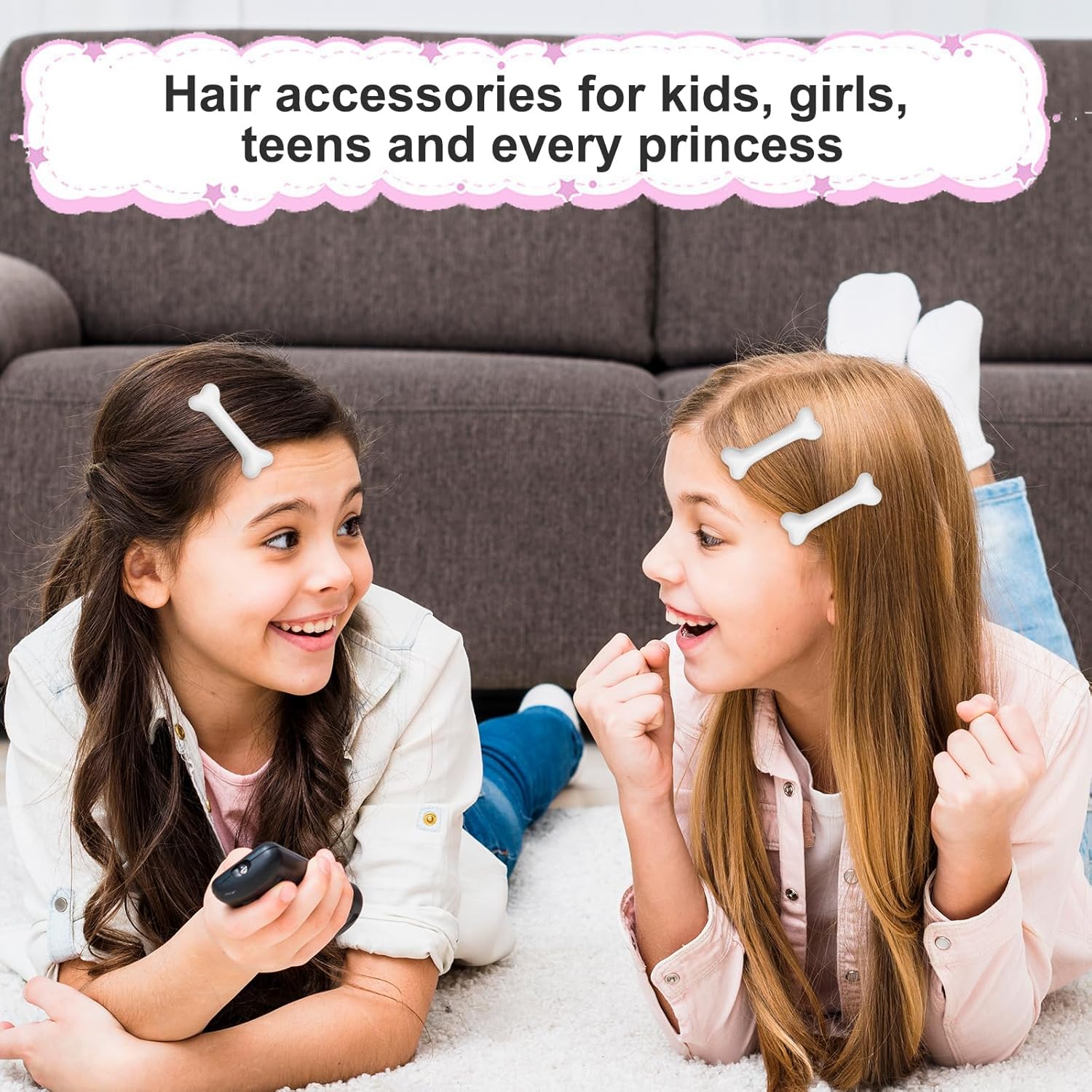 6 PCS Bone Clips, Cute Dog Bone Hair Clip Halloween White Hairpins Side Hairs Accessories for Women Girls Christmas Cosplay Costume Party Daily Wear, Holiday Celebrations