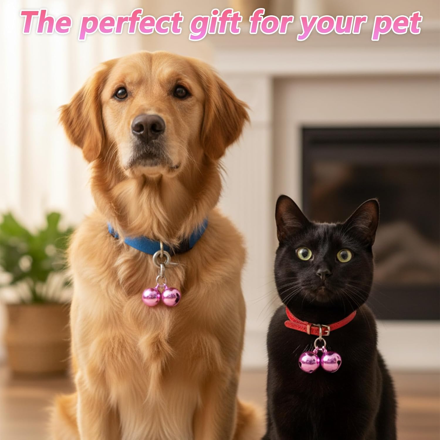 2 PCS Pet Bells for Collar Small Bell for Dog Cat Collar Bells Only Loud Training Pendant Accessories Stainless Steel Collars Charm with Heavy Duty Snap Clips for Dogs Kitty Puppy Pet Purple