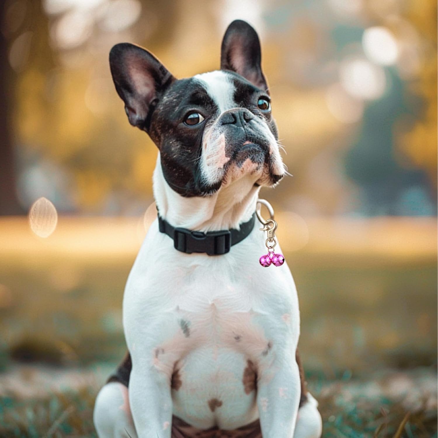 2 PCS Pet Bells for Collar Small Bell for Dog Cat Collar Bells Only Loud Training Pendant Accessories Stainless Steel Collars Charm with Heavy Duty Snap Clips for Dogs Kitty Puppy Pet Purple