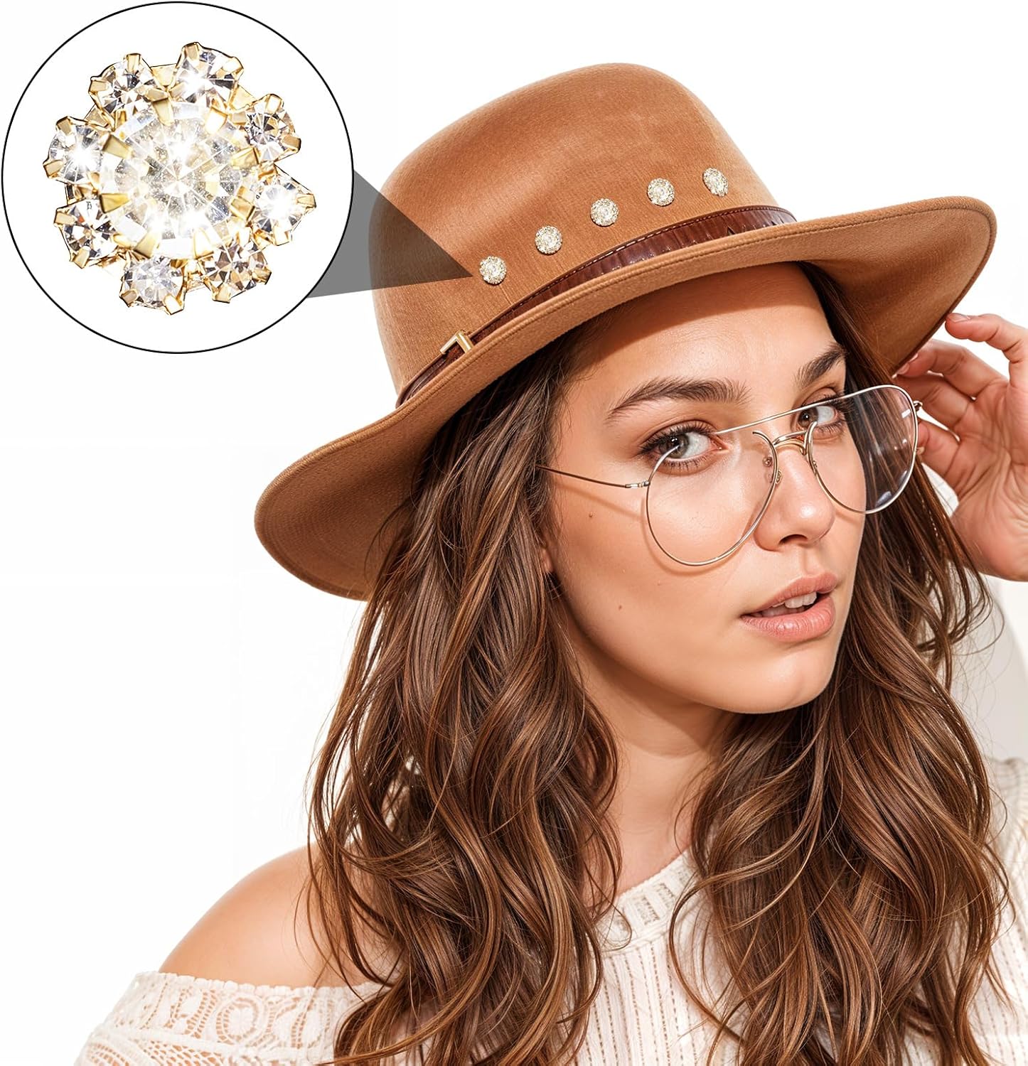 20 PCS Rhinestone Buttons, Crystal Flower Button Jewels for Crafts Flat Back Embellishments for Women Girls Jewelry Making DIY Craft Wedding Hair Bouquet Home Decoration Party Accessory 12 mm, Gold