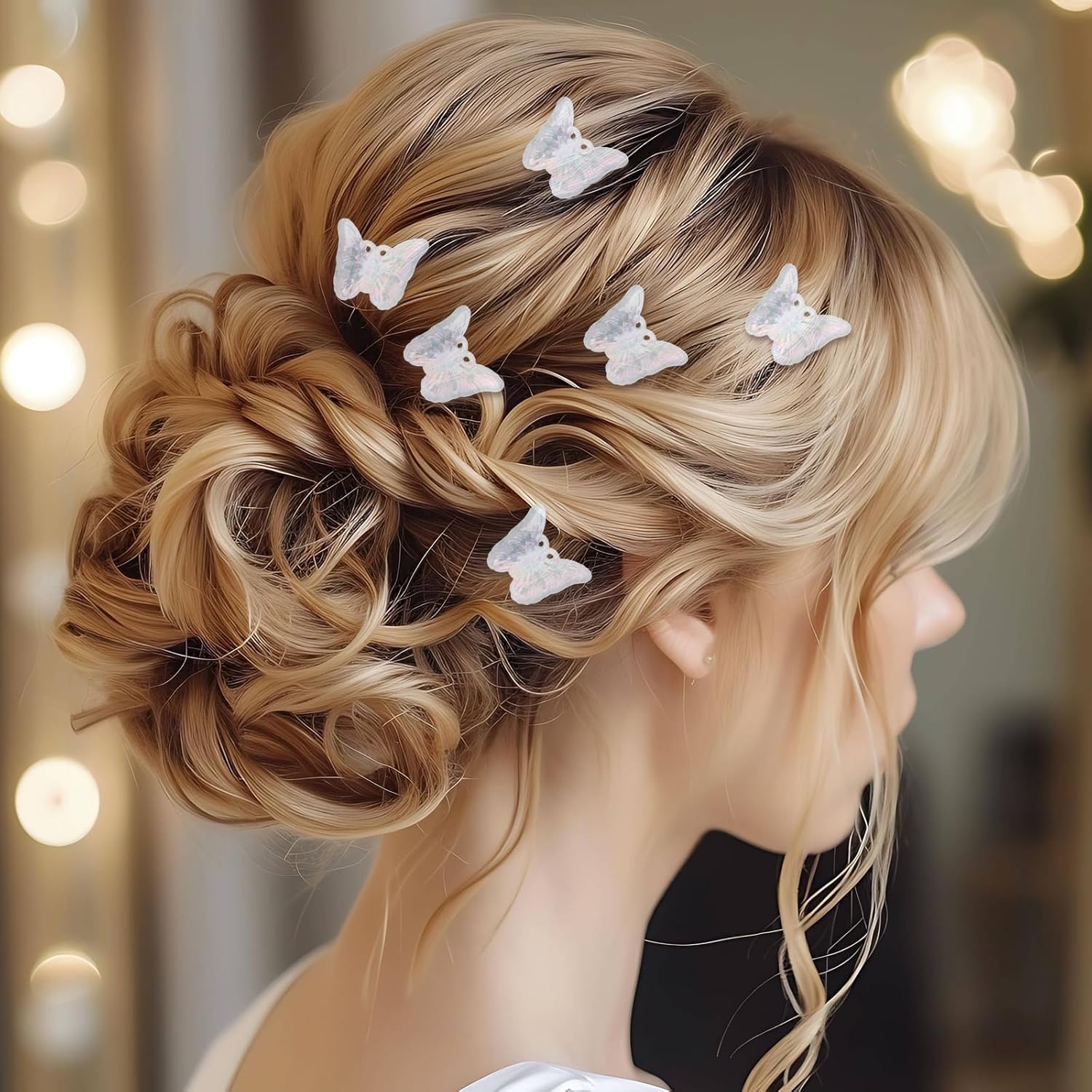 12 PCS Small White Butterfly Hair Clips for Girls, Mini Butterfly Hair Accessories Cute Side Bangs Tiny Butterfly Claw Clips Metal Braided Hair Clips for Women Girls Little Baby Kids Clear