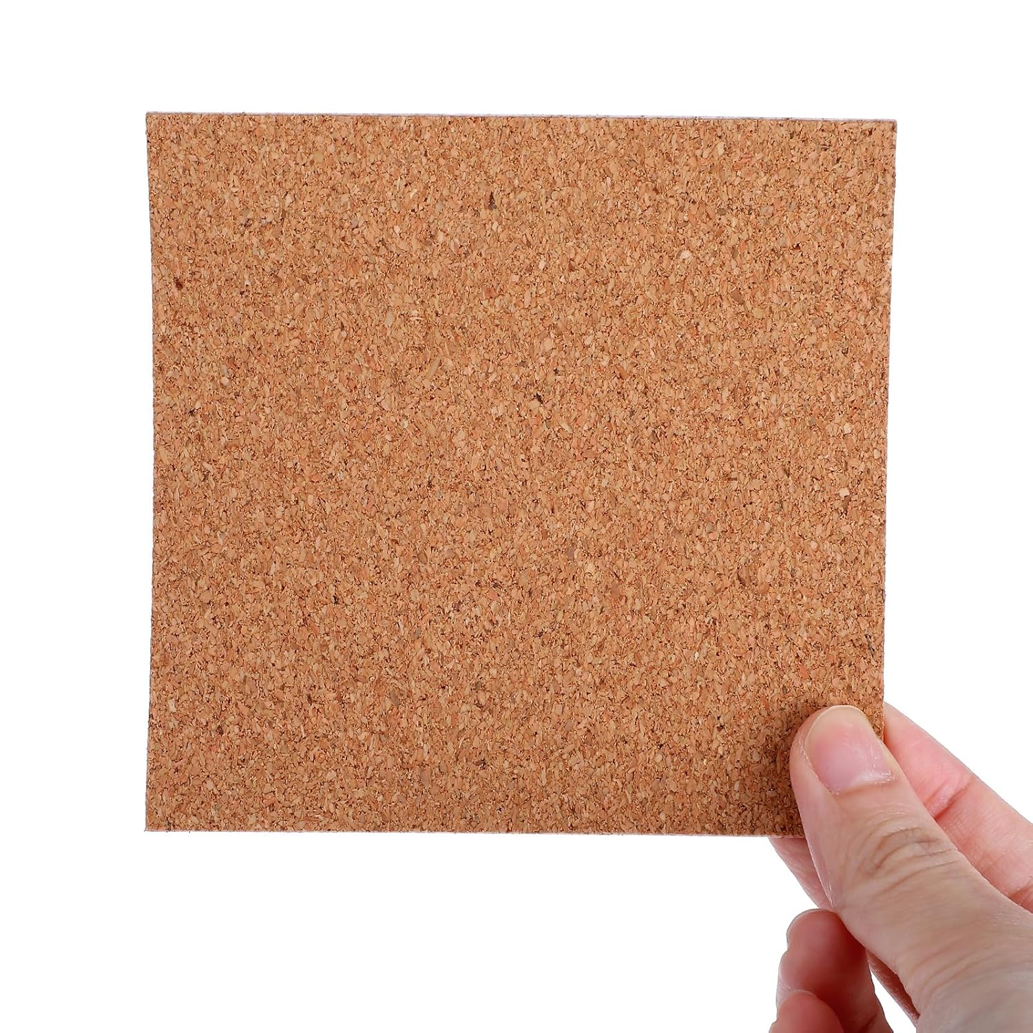 Xindojuz 16 PCS Cork Backing for Coasters, Self-Adhesive Cork Sheet Bulk, Mini Wall Board Corks on Tiles Bottom for Thin Drink Coasters Cup Mats DIY Crafts Making Decorations 4x4 Inches