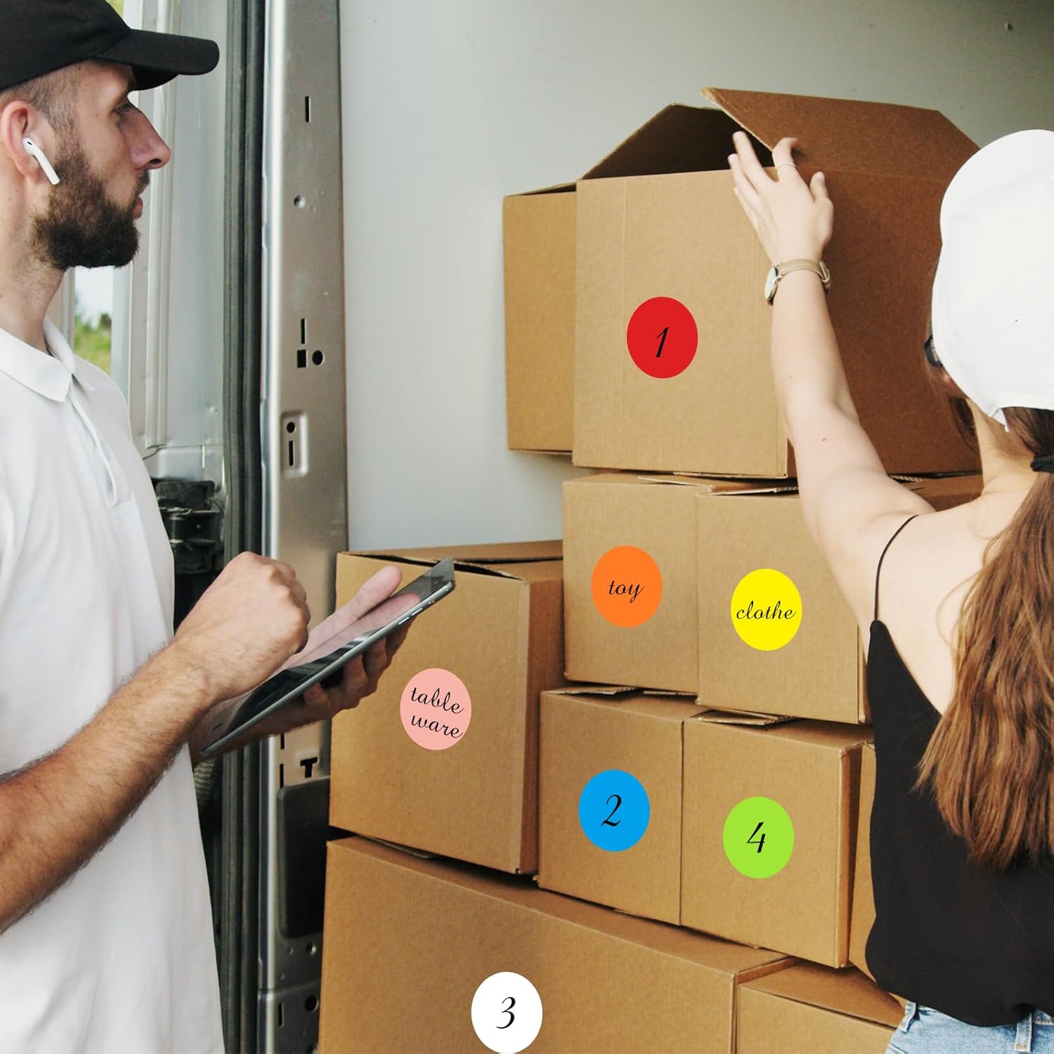 STARLIBOO Dot Stickers: 3in Removable Circle Stickers, Writable for Office, Garage/Yard Sale 200Pcs, 10 Colors