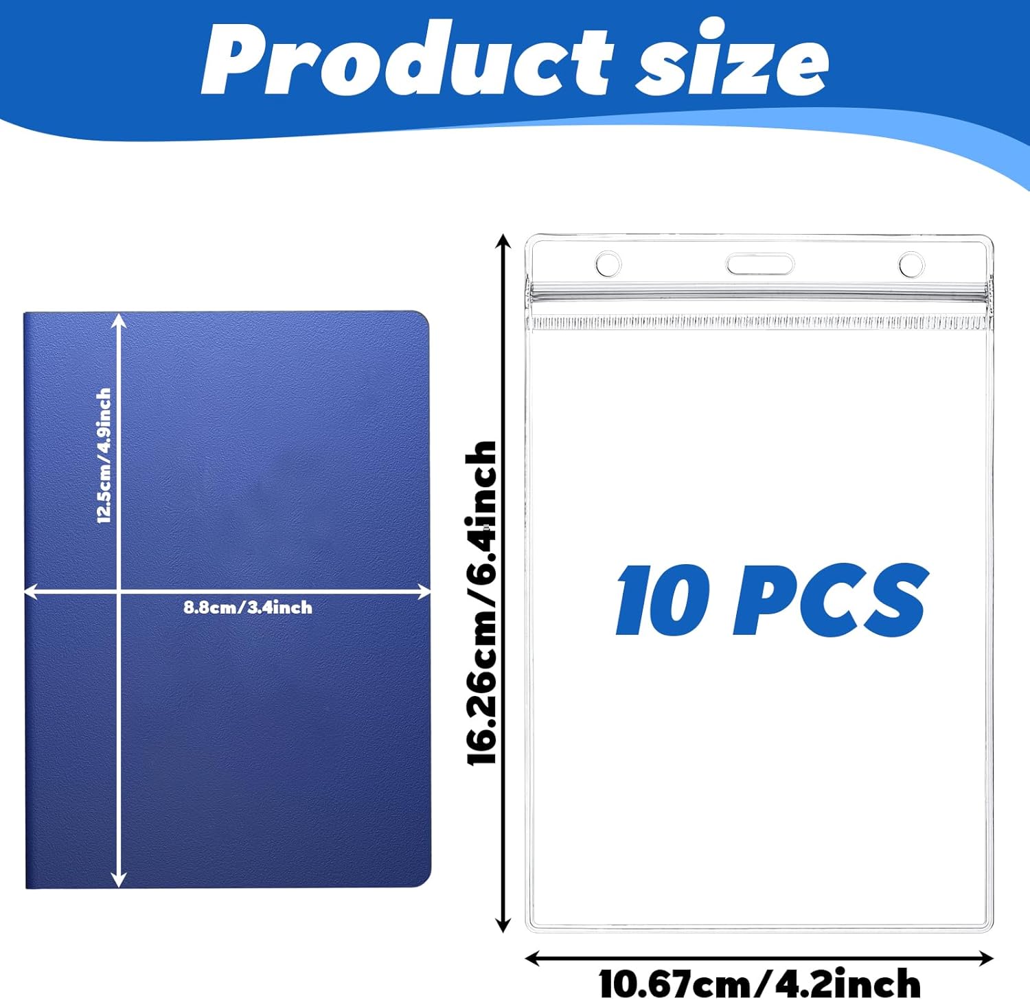 10 Pack Clear Plastic Passport Cover Holder, ID Card Holders Passports Protector, Badge Cover for Travel, Name Badges, ID, Credit Card, License Passport Holder