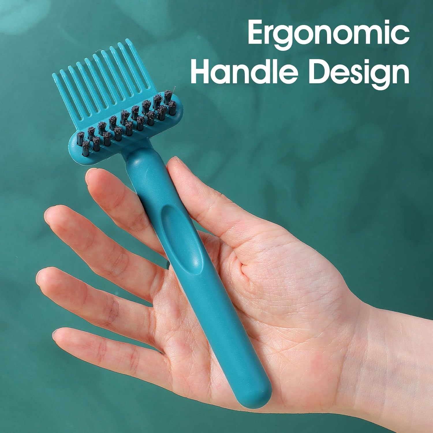2 Pack 2-in-1 Hair Brush Cleaning Tool Hair Brush Cleaner and Remover Tool Dual-Sided Hairbrush Clean Tools for Removing Hairs and Dust Perfect for Home Salon Travel Use Green Grey