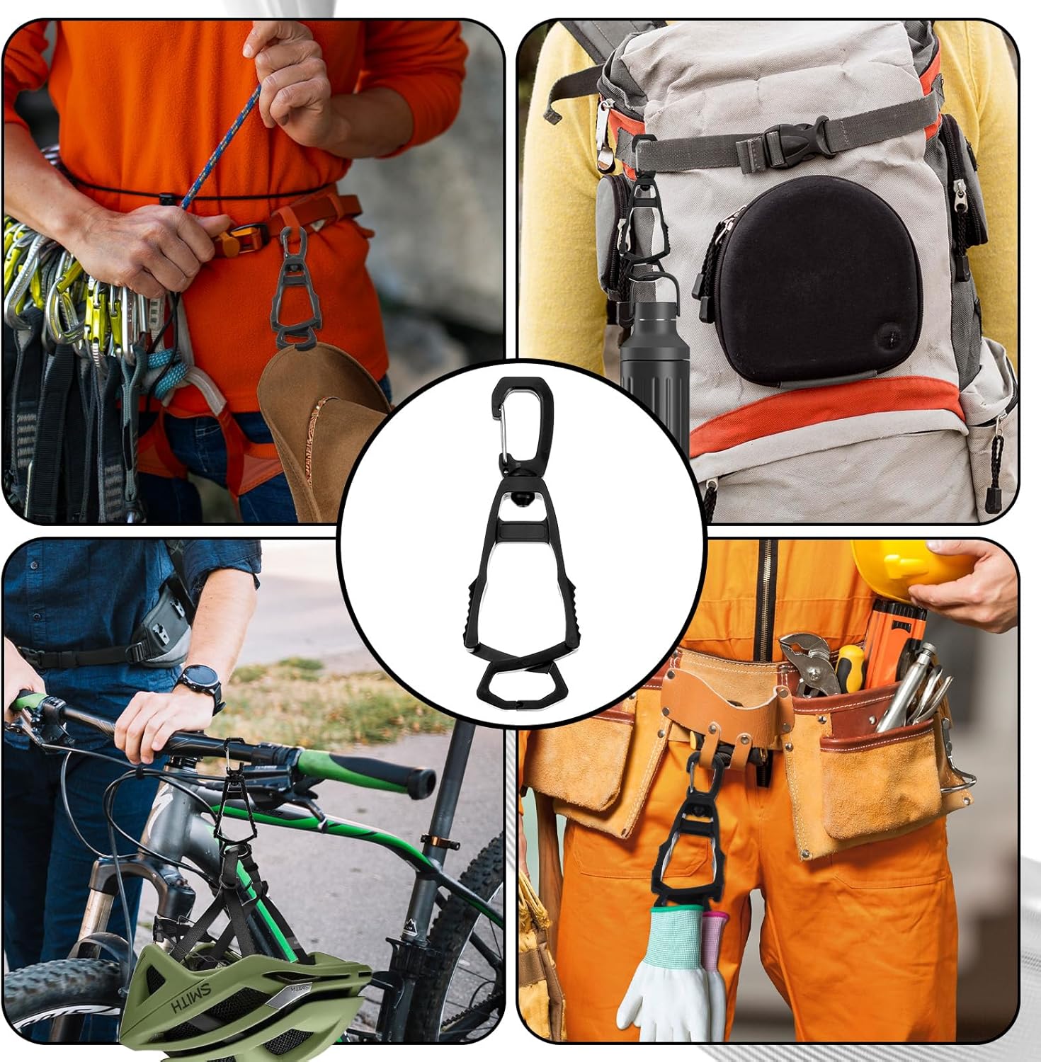 Xindojuz 6 PCS Glove Clips for Work Glove Holders, Powerful Bite Gloves Holder Clip for Duty Belt and Pants Prevent Loss and Free Hands Gloves Clips for Construction Improve Work Efficiency and Safety