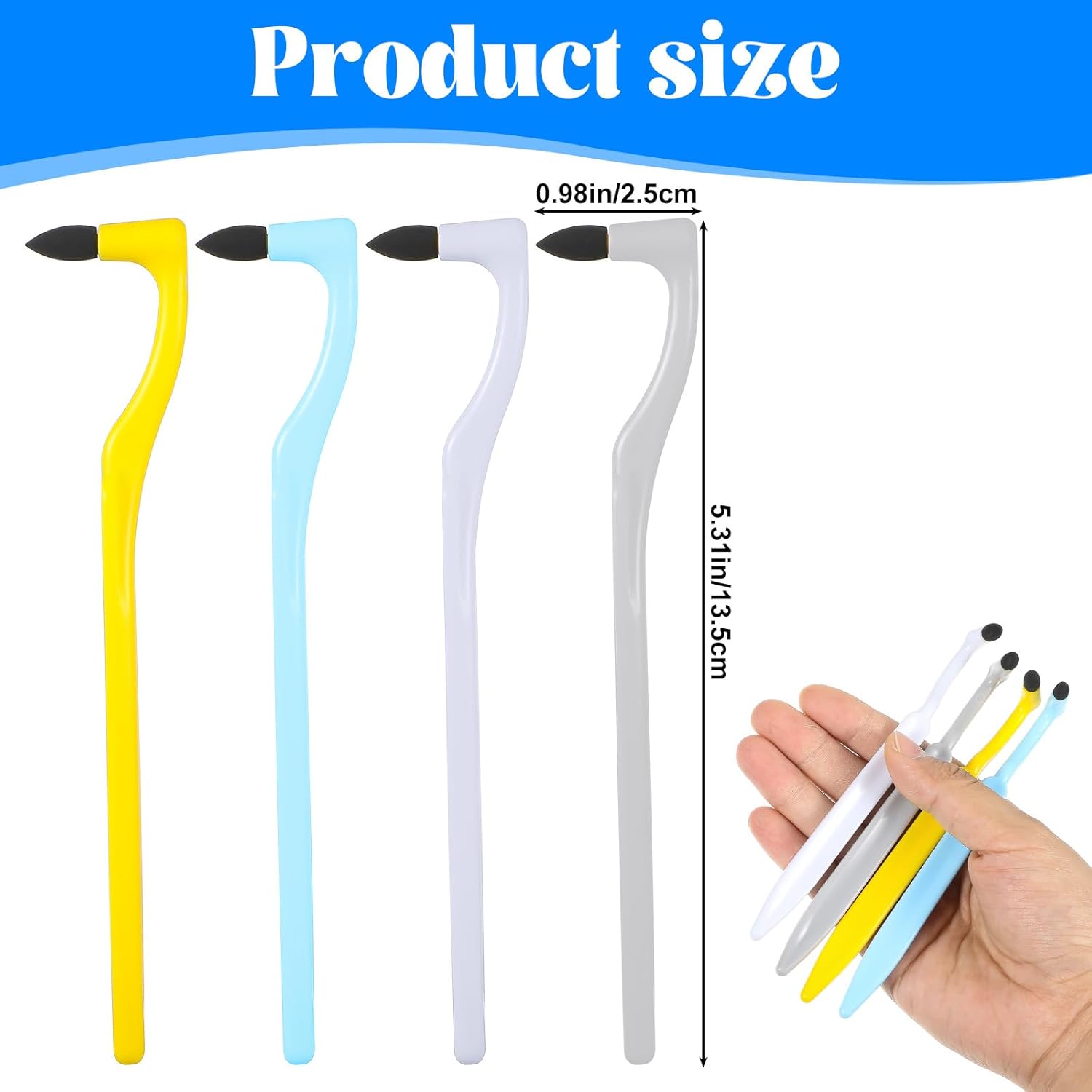 4 PCS Dental Tooth Stain Eraser Removers, Dental Plaque Tartar Eraser Polisher Professional Dental Picks Tooth Polisher and Plaque Remover for Teeth Whitening Polishing Adult Oral Care 4 Color