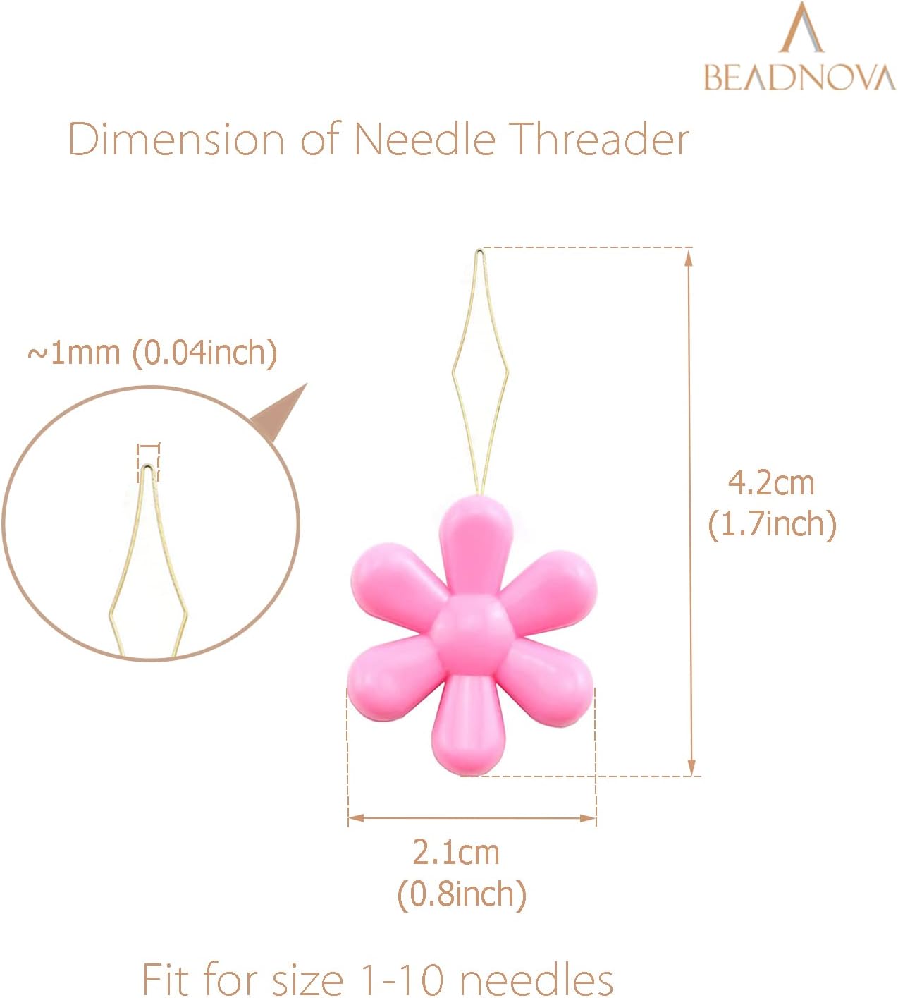 Embroidery Needle Threader Tool 5pcs Plastic Flower Head Sewing Machine Needle Threader for Hand Sewing Cross Stitch Craft Knitting Quilting 5pcs, Mix Colors