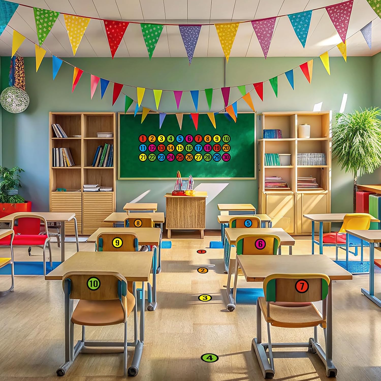 Line up Spots for Classroom Floor- Number Spot Markers Stickers, 36Pcs Floor Numbers for Classroom Lining up Number Stickers for Back to School Kindergarten Preschool Elementary Supplies