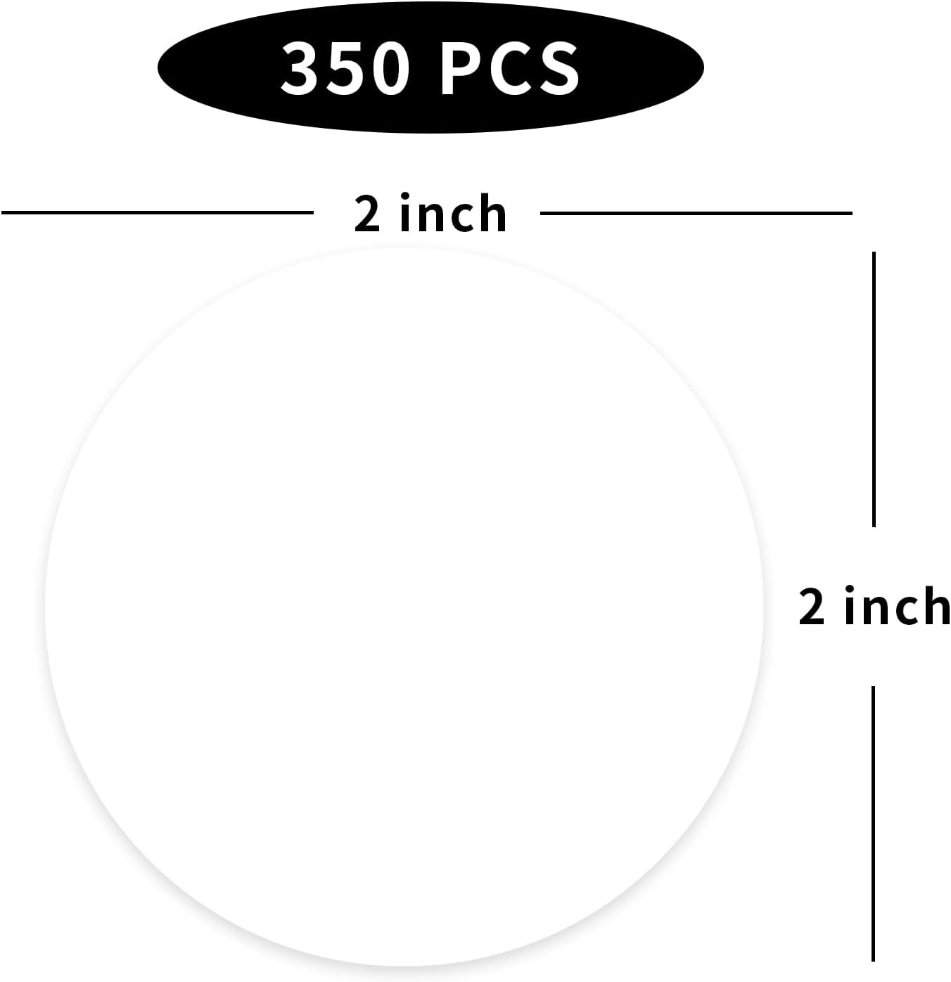 STARLIBOO White Dot Stickers, 2 inch Circle Garage Sale Stickers, 350Pcs Round Price Labels Sticker, Writable Not Blurry for Yard Sale, DO NOT Support Thermal Printing