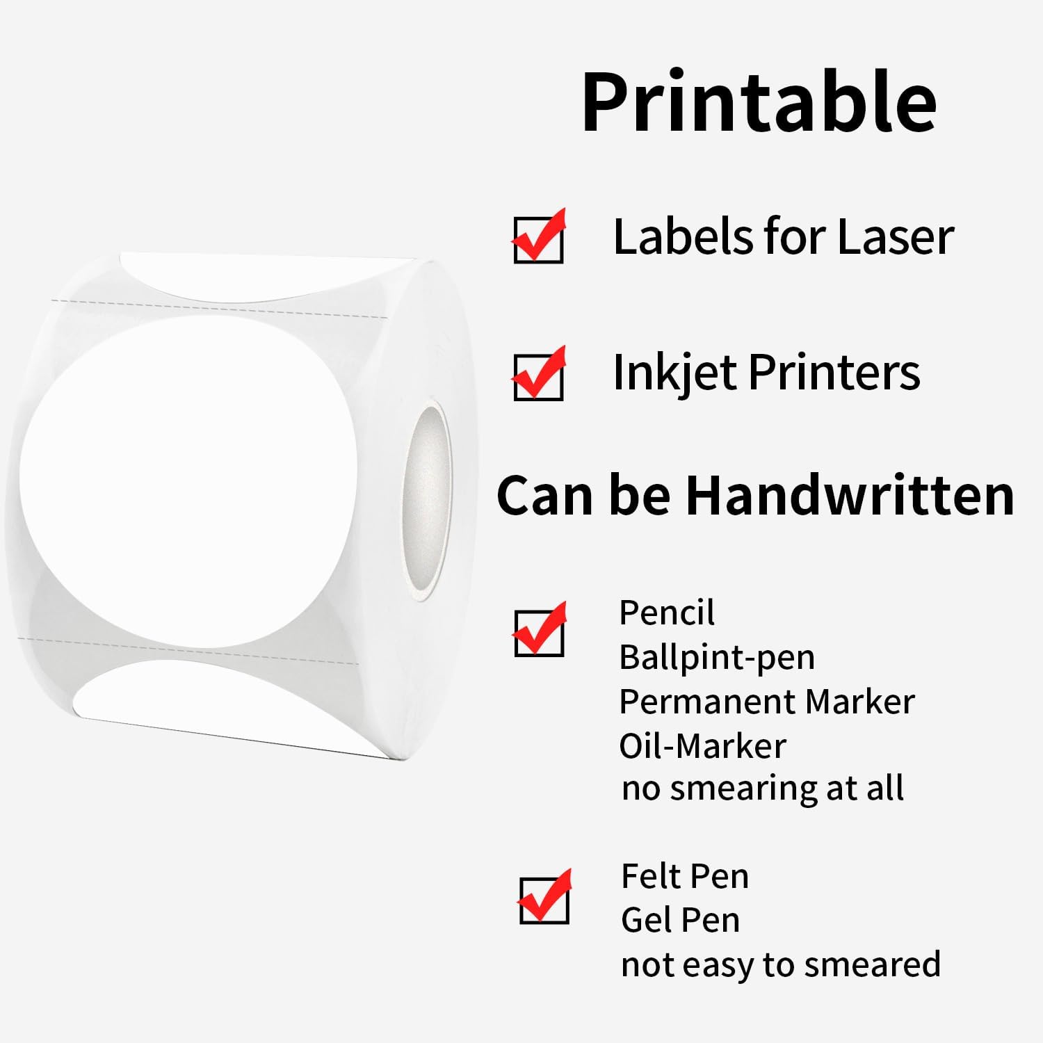 STARLIBOO White Dot Stickers, 2 inch Circle Garage Sale Stickers, 350Pcs Round Price Labels Sticker, Writable Not Blurry for Yard Sale, DO NOT Support Thermal Printing