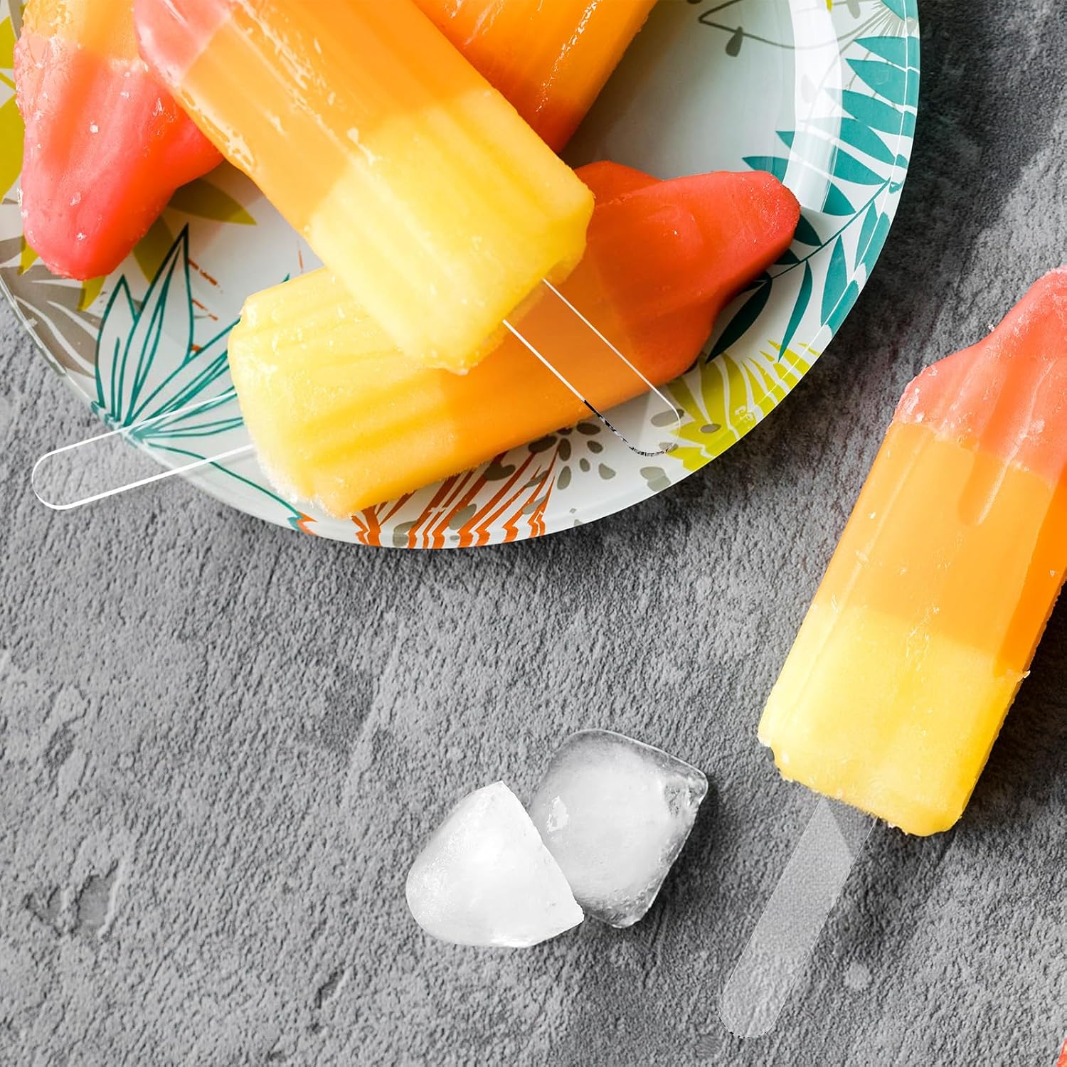 50 Pcs Acrylic Popsicle Sticks Reusable Cake Pop Mold Mirror Ice Pop Sticks Ice Cream Cakesicle Mold for Home Candy Cake Gifts Party Transparent