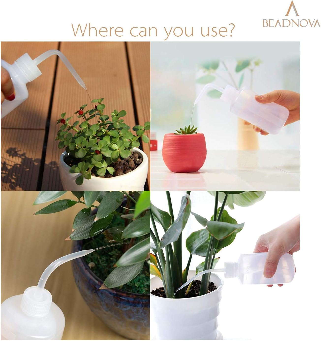 Squeeze Bottle Plant Watering Bottle 250ml 8oz Small Wash Bottle Squeeze Plastic Small Watering Can for Indoor Plants Succulent Watering Can 1pc