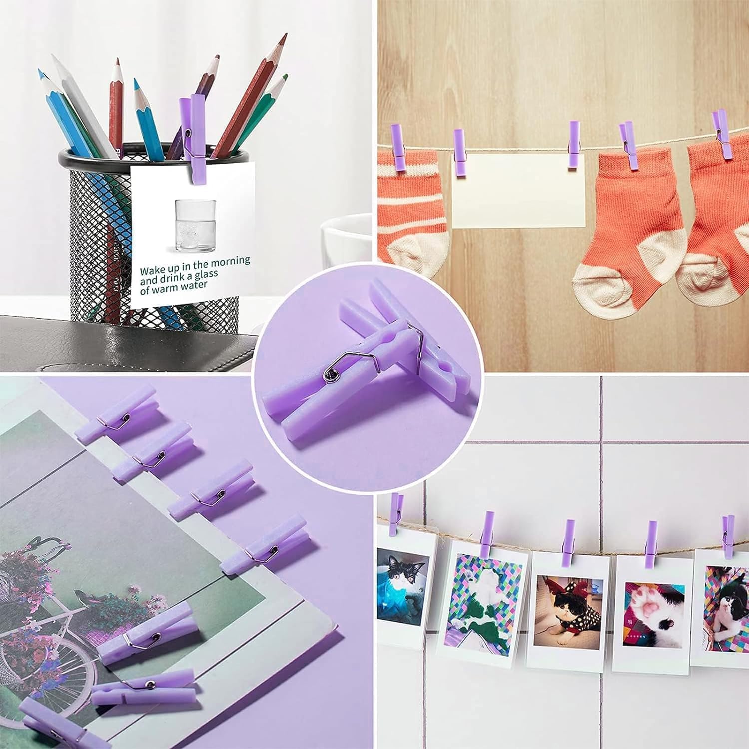 48PCS Clothes Pins Baby Shower Clothespin Favors Pink Girl Blue Boy Party Game Purple Clothespin Purple