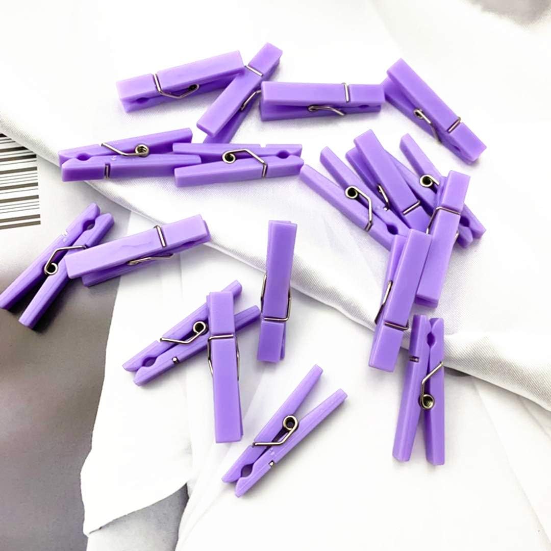 48PCS Clothes Pins Baby Shower Clothespin Favors Pink Girl Blue Boy Party Game Purple Clothespin Purple