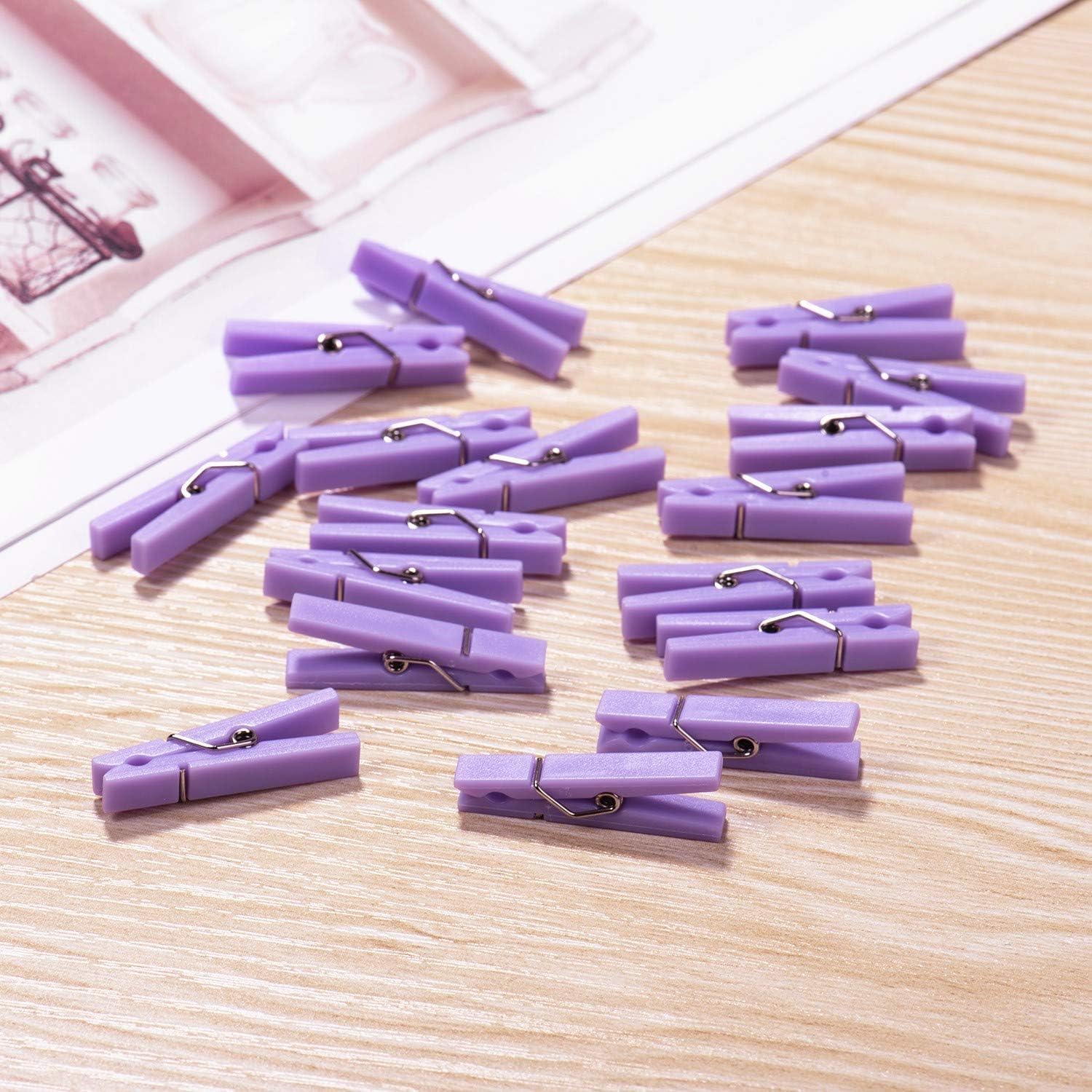 48PCS Clothes Pins Baby Shower Clothespin Favors Pink Girl Blue Boy Party Game Purple Clothespin Purple