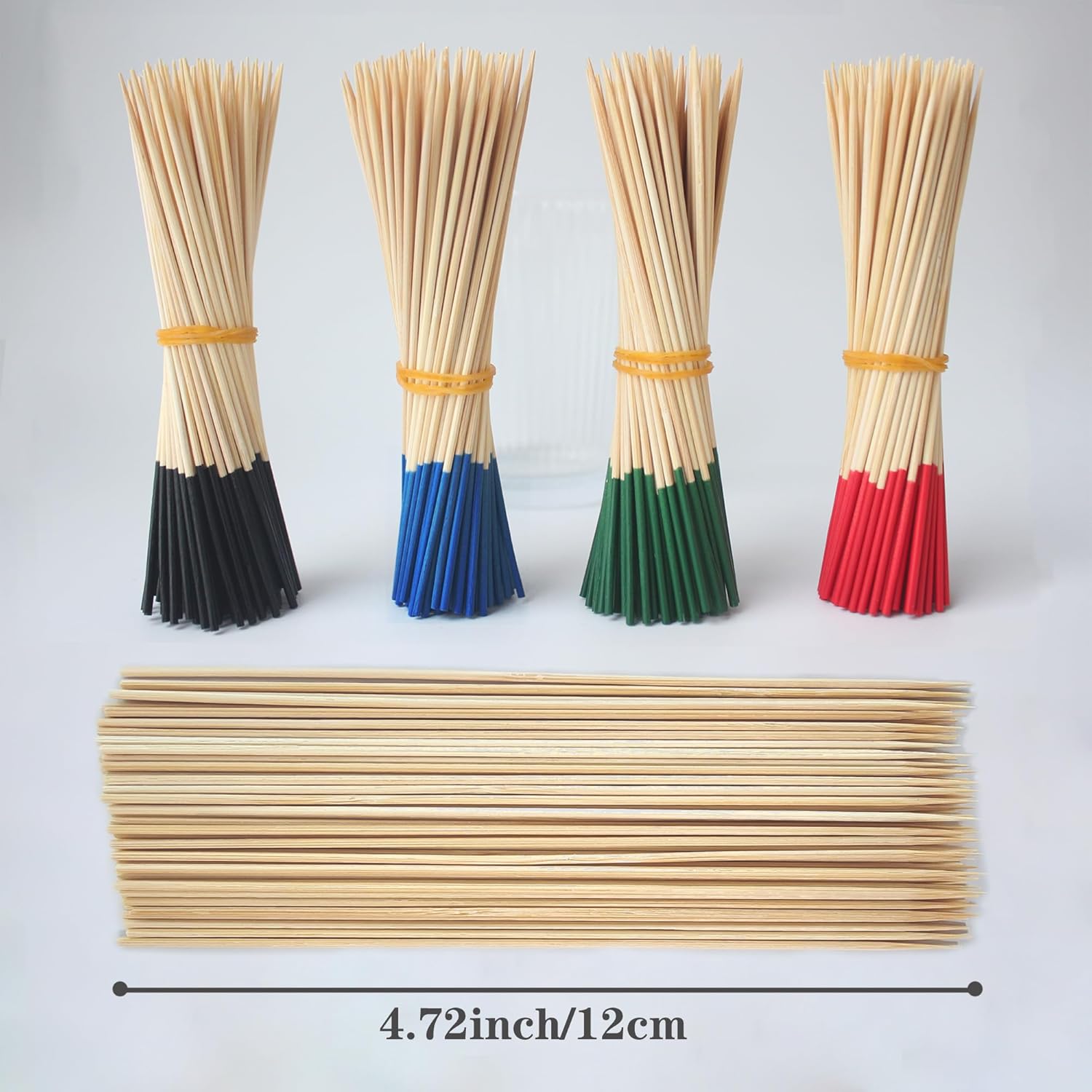 200 Pack Bamboo Toothpicks for Appetizers, 2mm 4.7 Inch Natural Bamboo Cocktail Picks for Cake Dessert Food Fruit Party Decorations Black