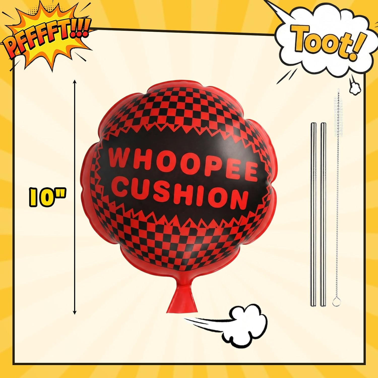 Whoopee Cushion, 10 Inch Prank Toys for Novelty Party Favors Kids and Adults Fart Pillow Novelty Gifts