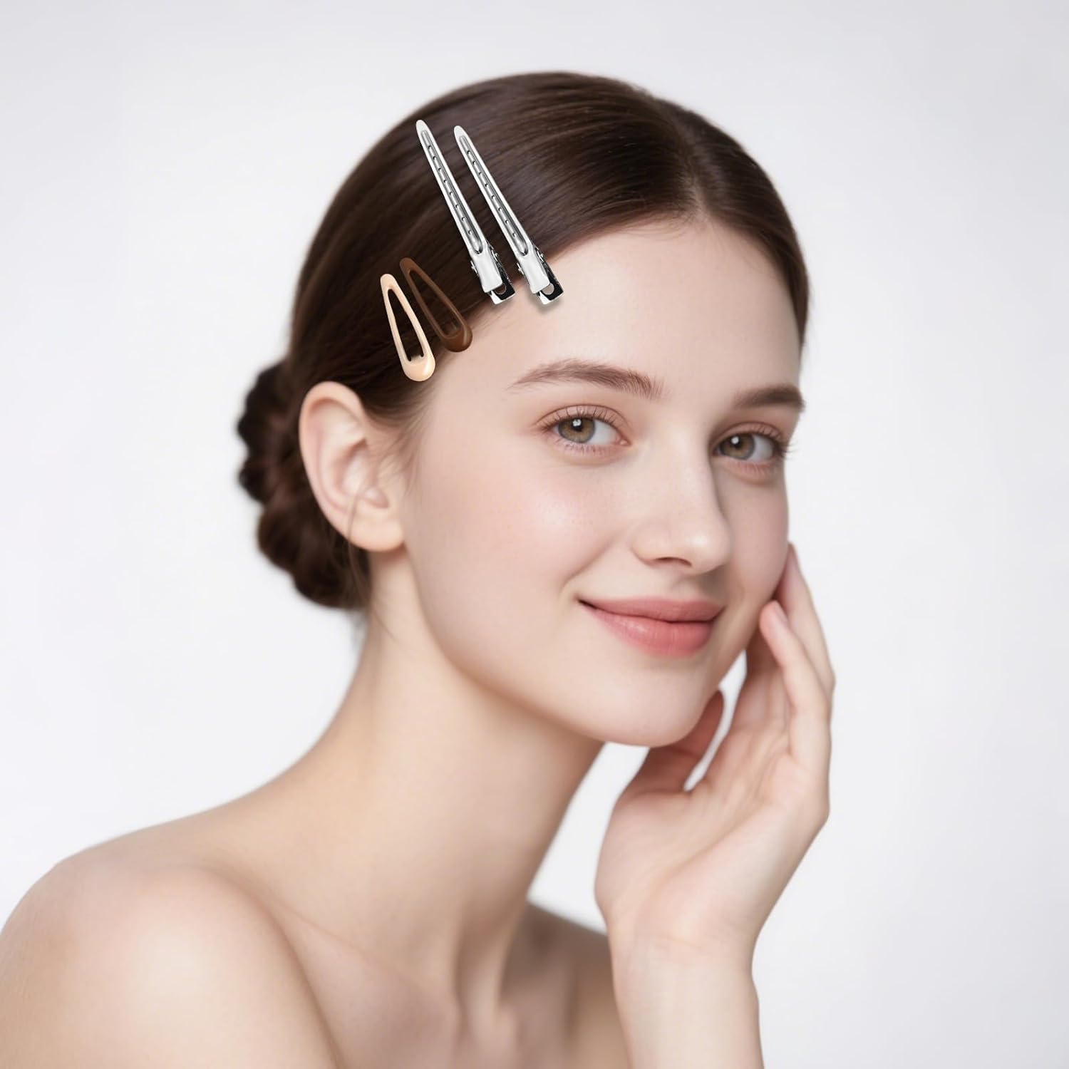 30PCS Hair Clips for Women, Girls & Hair Pins: l Non-Slip 20 Mini 1.89" Snap & 10 Large 3.5" Alligator & Duckbill Sectioning Clips, Salon Styling & Kids Hairstyle Use Multi-Color