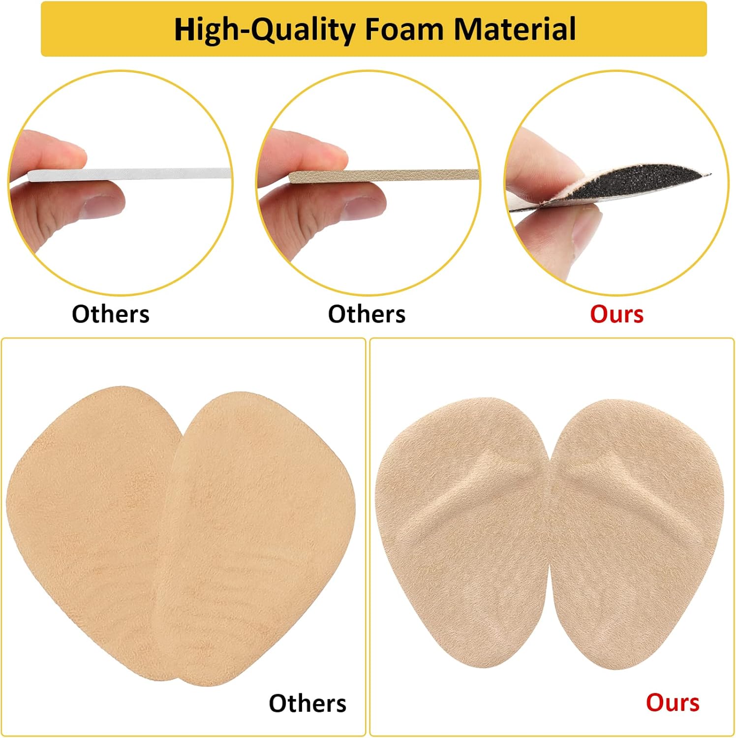 Heel Inserts for Women, 6 Pairs Heel Pads and 2 Pairs tarsal Pads Women, Ball of Foot Cushions for Women All Day Pain Relief, Heel Cushion Heel Grips Shoes Too Big Inserts