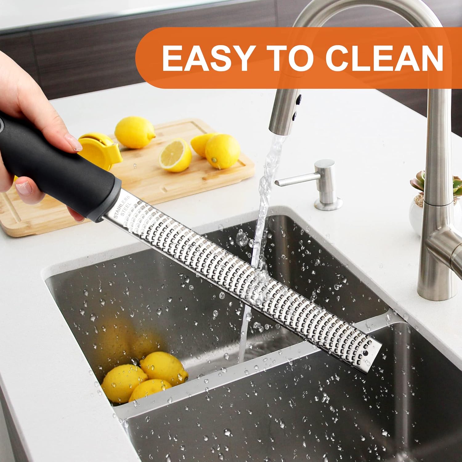 Stainless Steel Lemon Zester, Cheese Grater for Lime, Cheese, Dishwasher Safe
