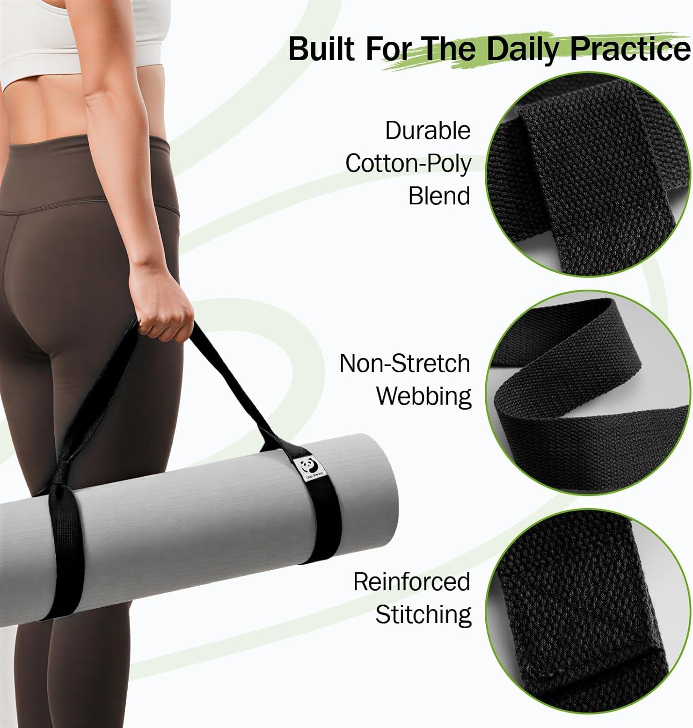 Yoga Mat Straps for Carrying, Adjustable Yoga Mat Carrier Sling Fits All Mats Mat Not Included