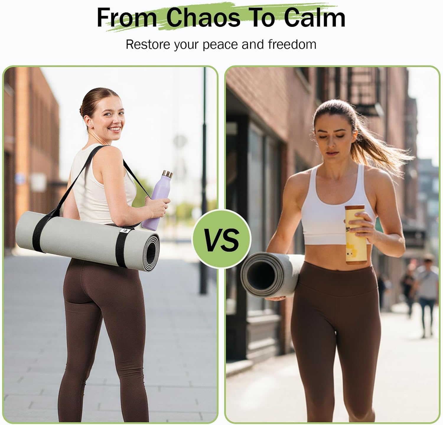 Yoga Mat Straps for Carrying, Adjustable Yoga Mat Carrier Sling Fits All Mats Mat Not Included