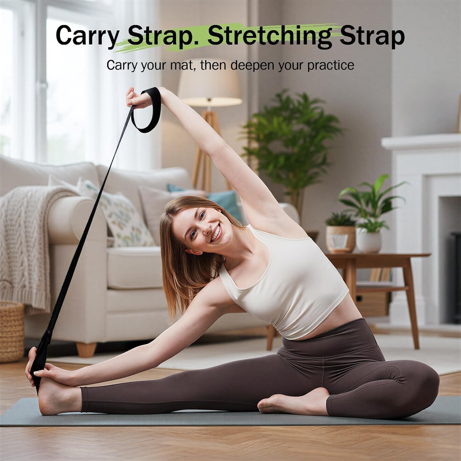 Yoga Mat Straps for Carrying, Adjustable Yoga Mat Carrier Sling Fits All Mats Mat Not Included