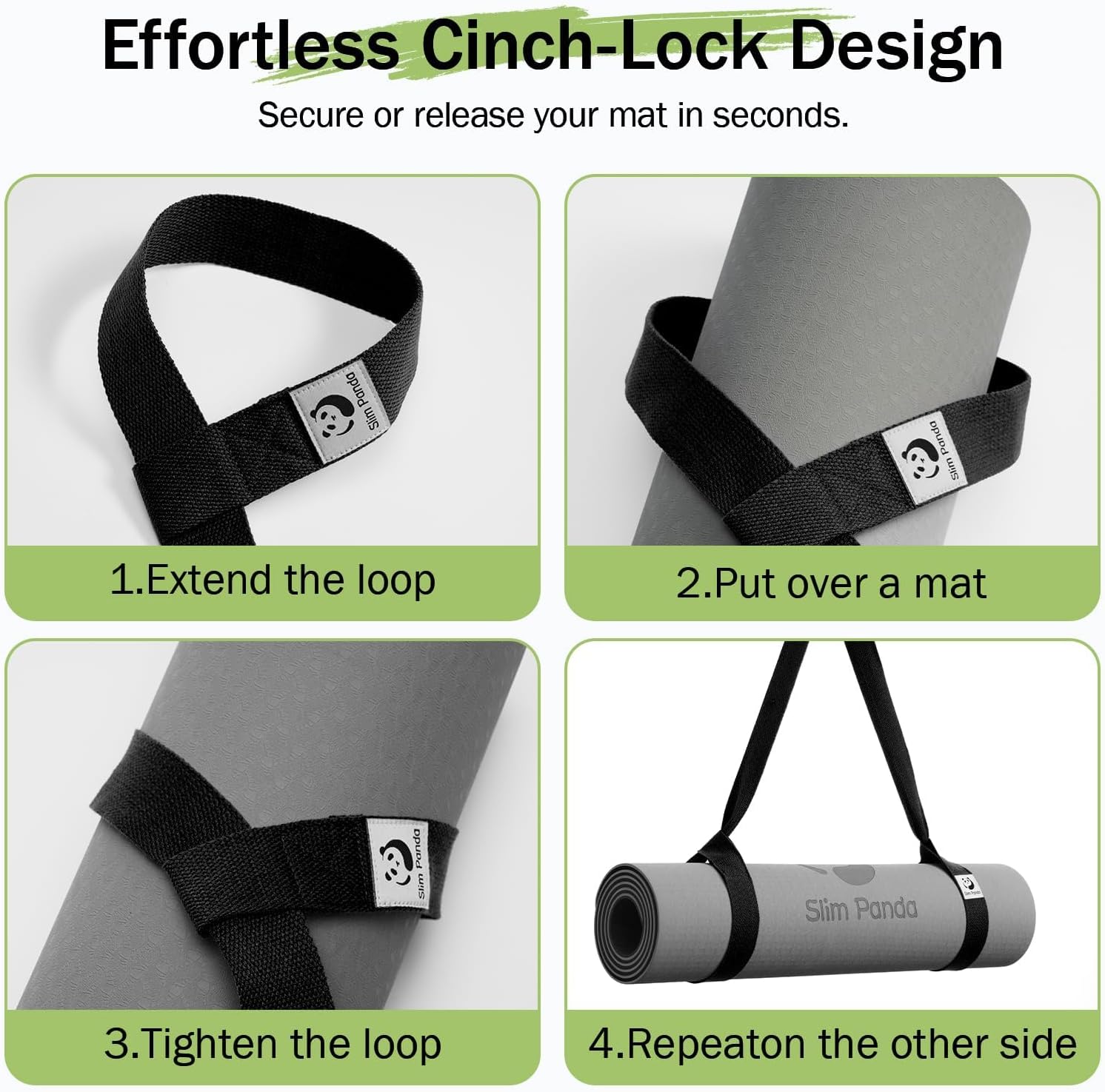 Yoga Mat Straps for Carrying, Adjustable Yoga Mat Carrier Sling Fits All Mats Mat Not Included