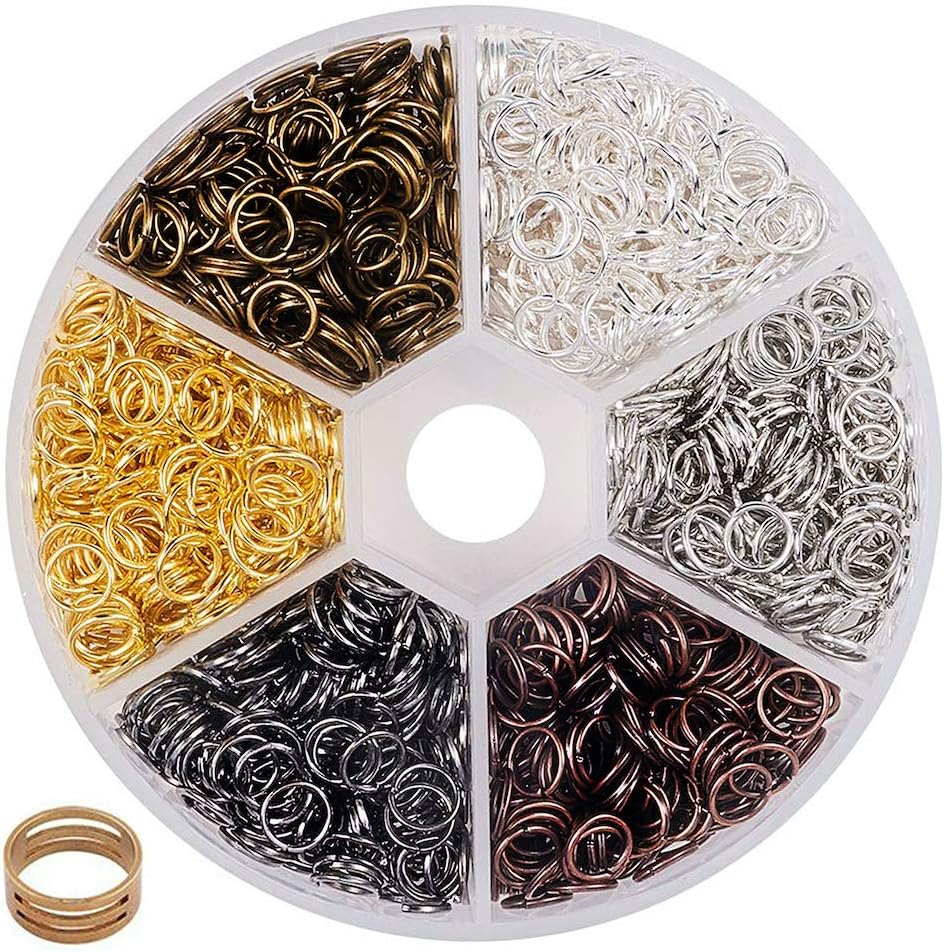 6mm Jump Rings for Keychains Assorted Colors Open Jump Rings for Jewelry Making 900Pcs