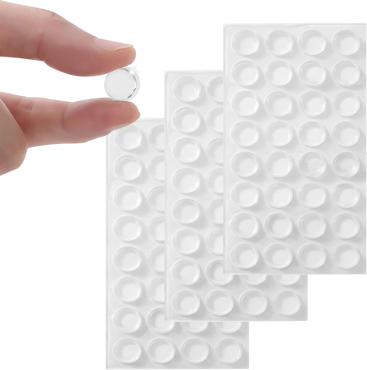 Cabinet Bumpers Soft Self-Adhesive Clear Rubber Bumper- Cabinet Door pumpers dots Clear Cabinet stoppers Furniture Noise Reducing Silicone Rubber Bumper Extremely Durable 96Pcs