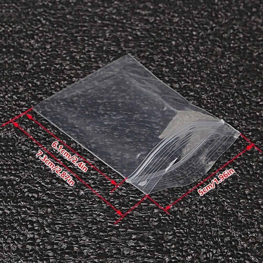 100 PCS Small Plastic Bags, 2" x 2.76" Resealable Zipper Poly Bags Mini Plastic Bags Clear Small Jewelry Bags for Jewelry, Screws, Storage